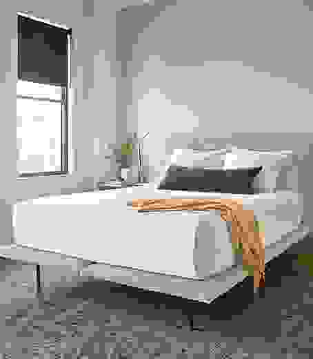 Detail of Hanson bed in modern bedroom.