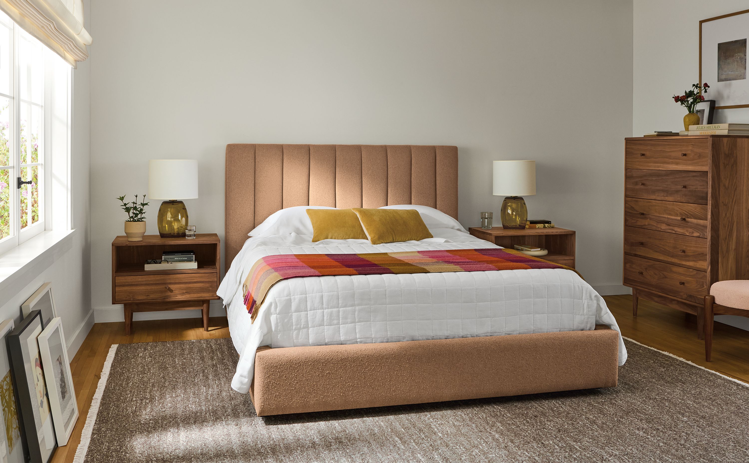 37w five-drawer dresser in walnut