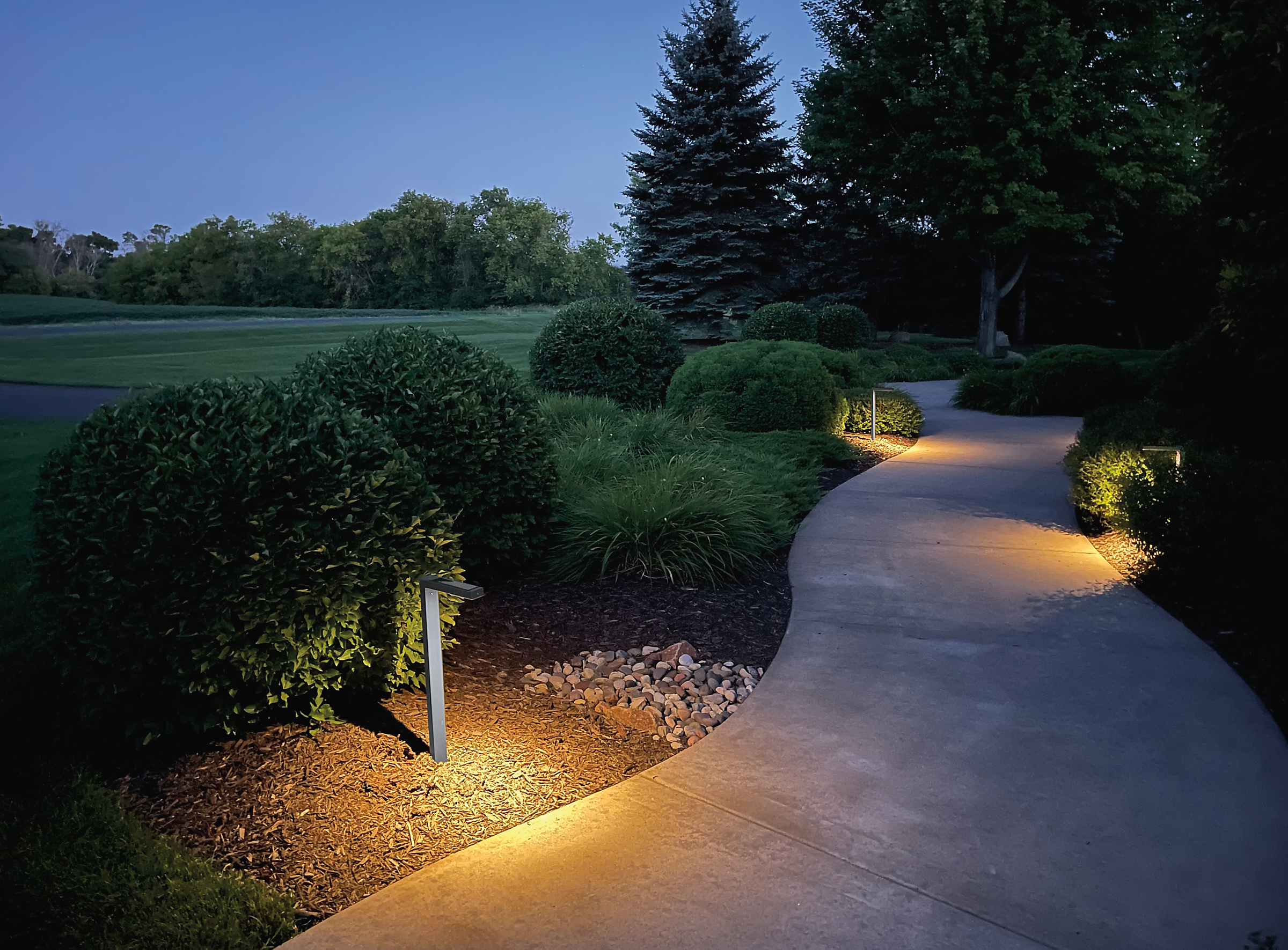 outdoor path with Harvey Solar Light in Black.