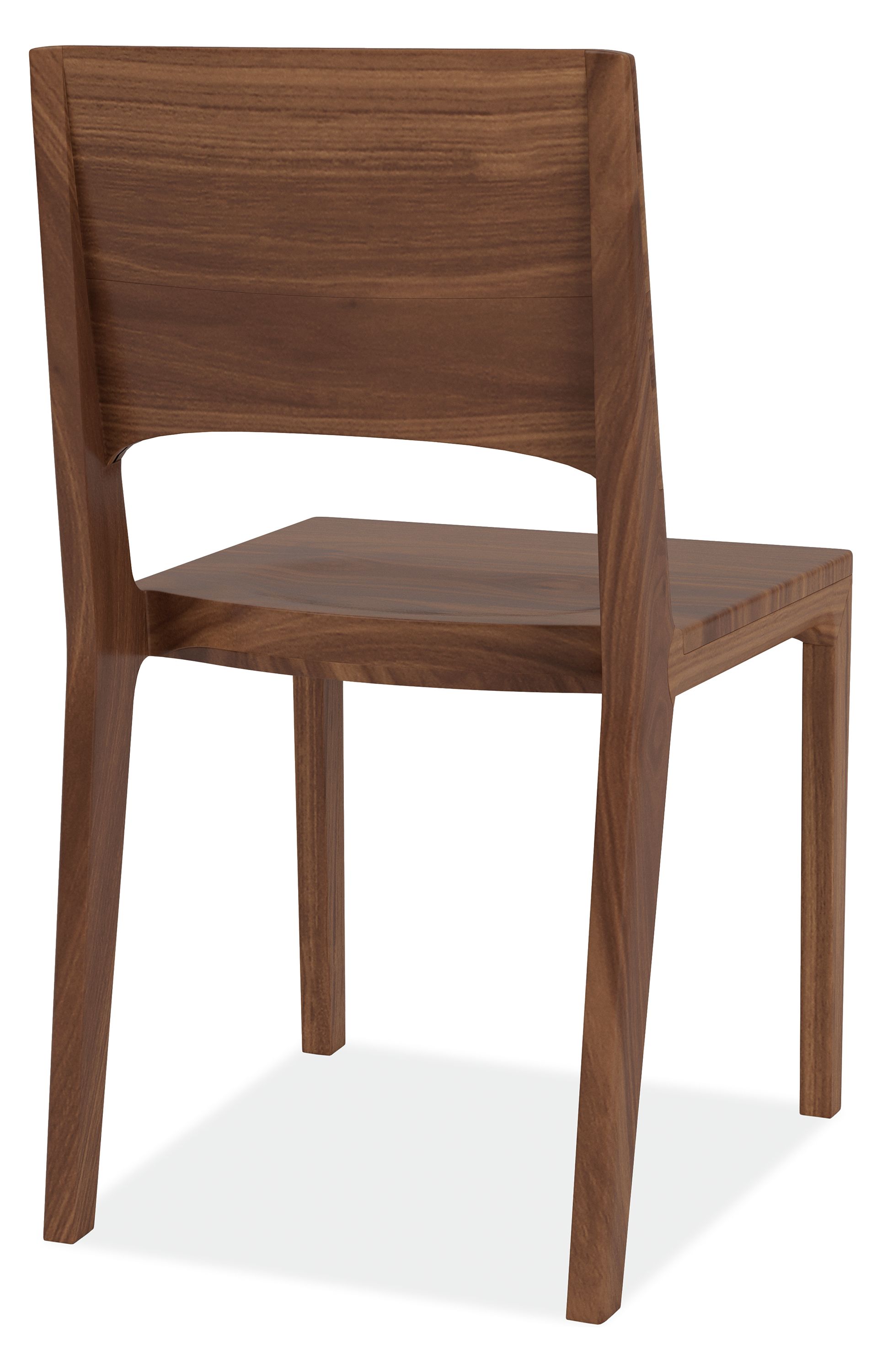 Back view of Haven Side Chair in Walnut.