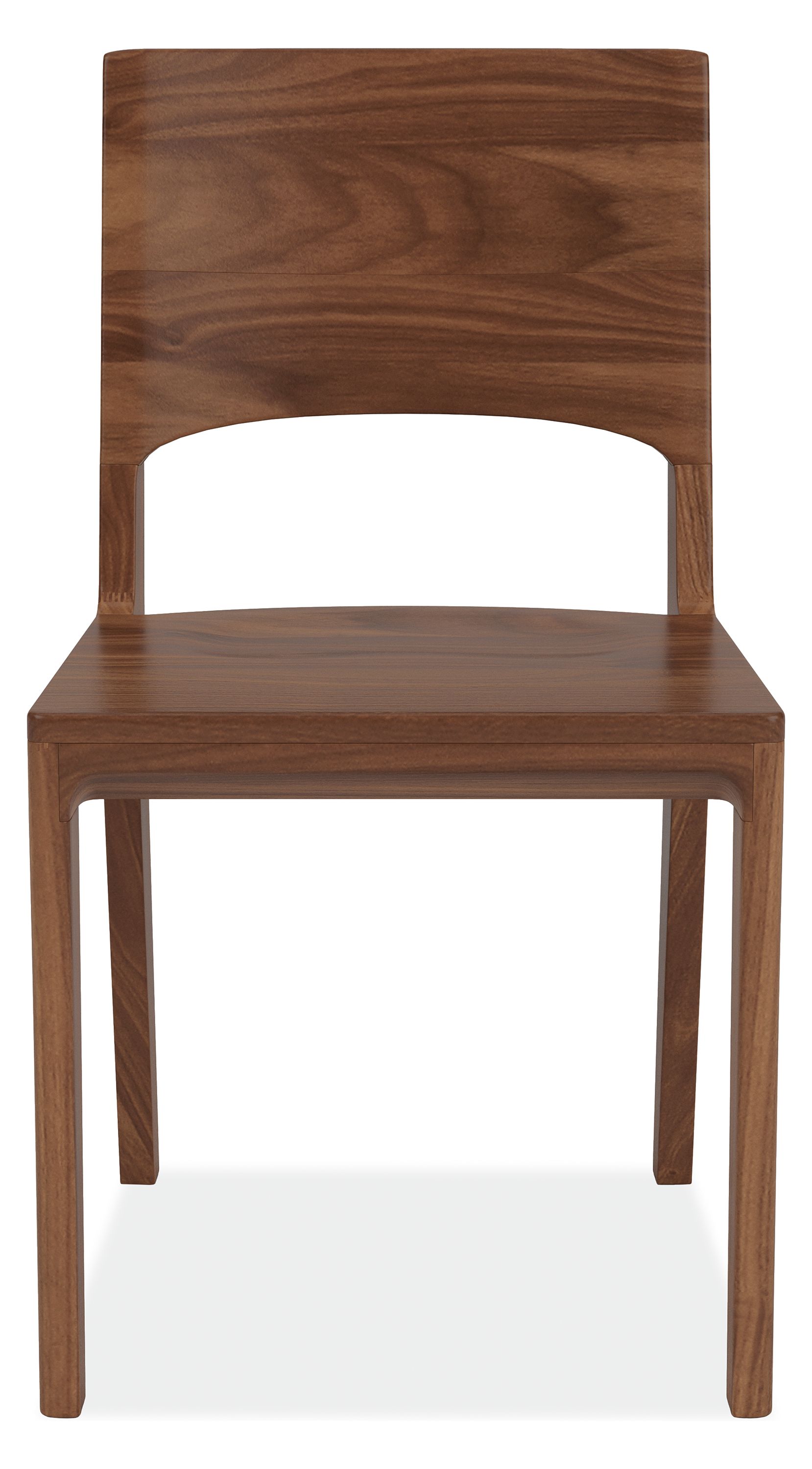 Front view of Haven Side Chair in Walnut.