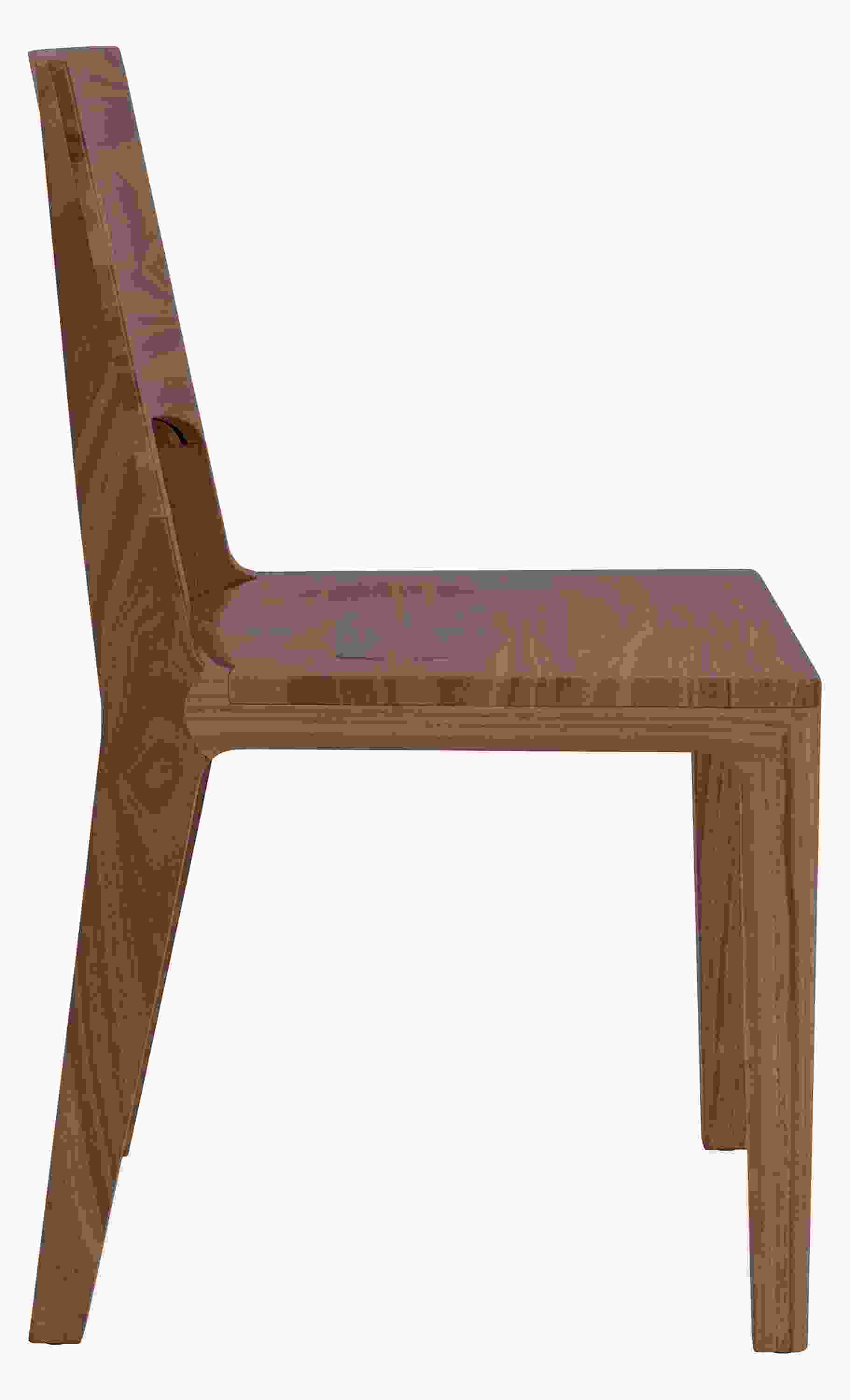 Angled view of Haven Side Chair in Walnut.