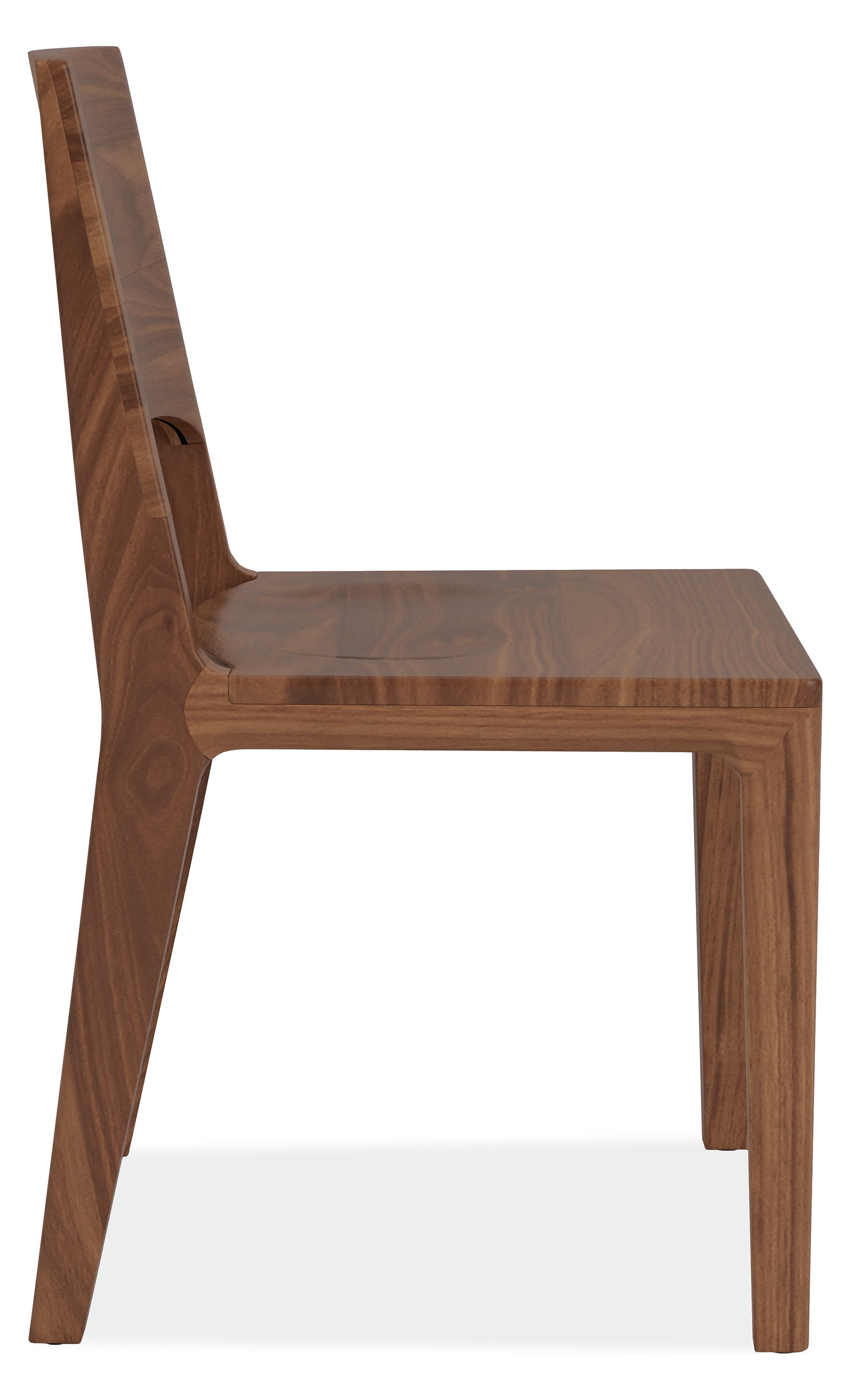 Angled view of Haven Side Chair in Walnut.