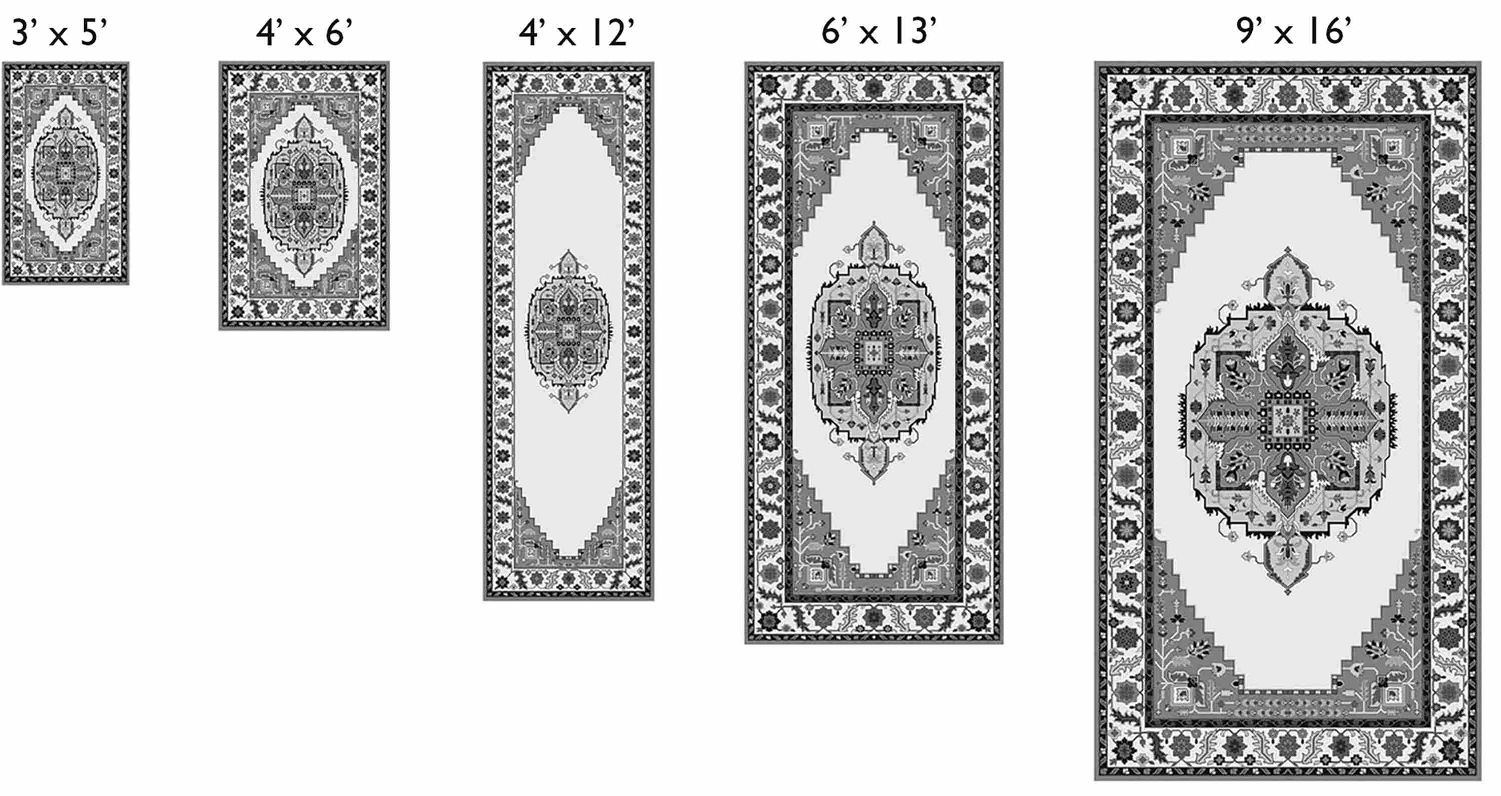 Heriz Custom Rectangle/Square Rug Pattern Guide.