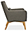 Side view of Hillard Chair in Tatum Fabric.