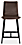 Front view of Hirsch Counter Stool in Brown with Metal Legs.