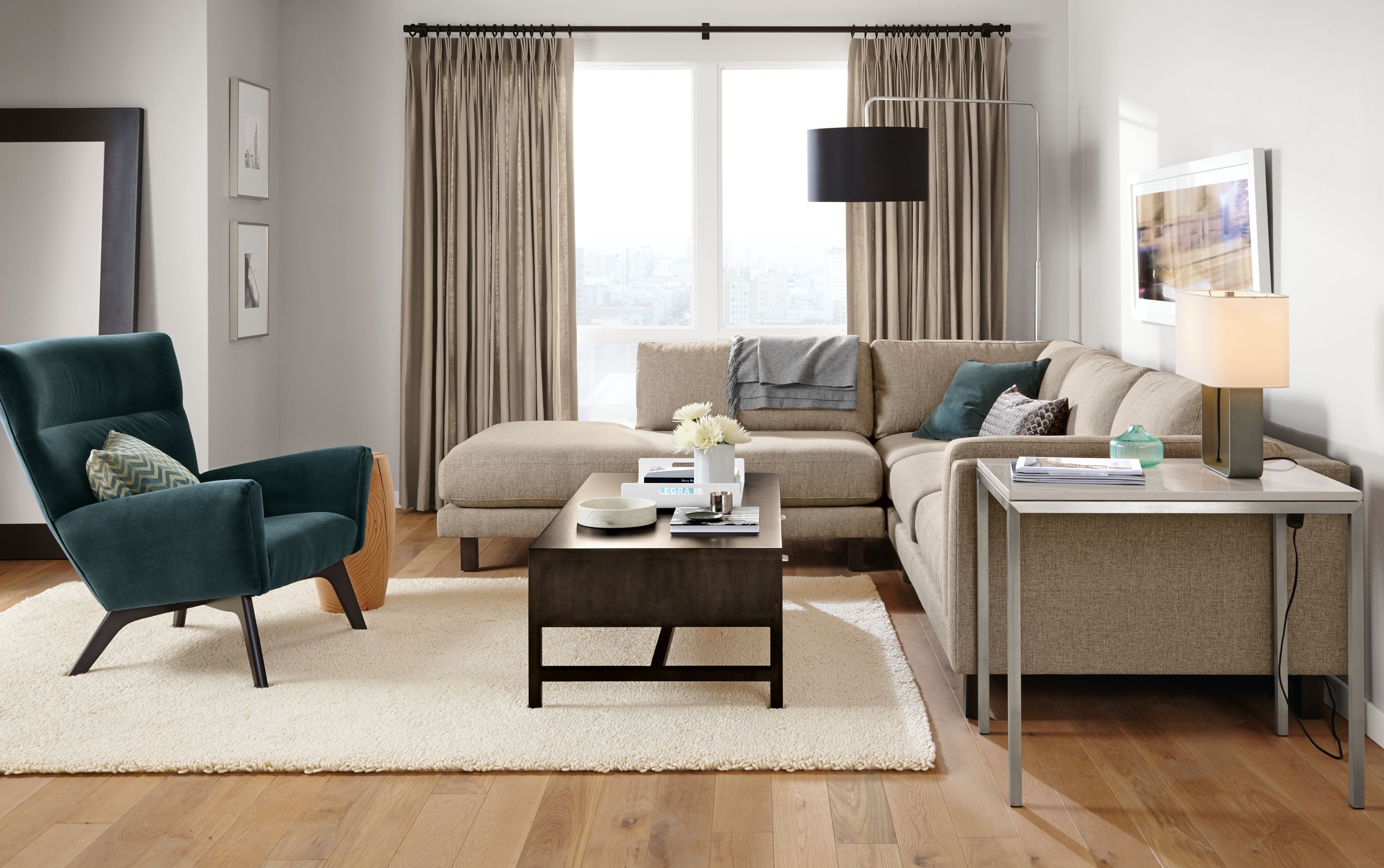 Detail of Holden three-piece sectional.