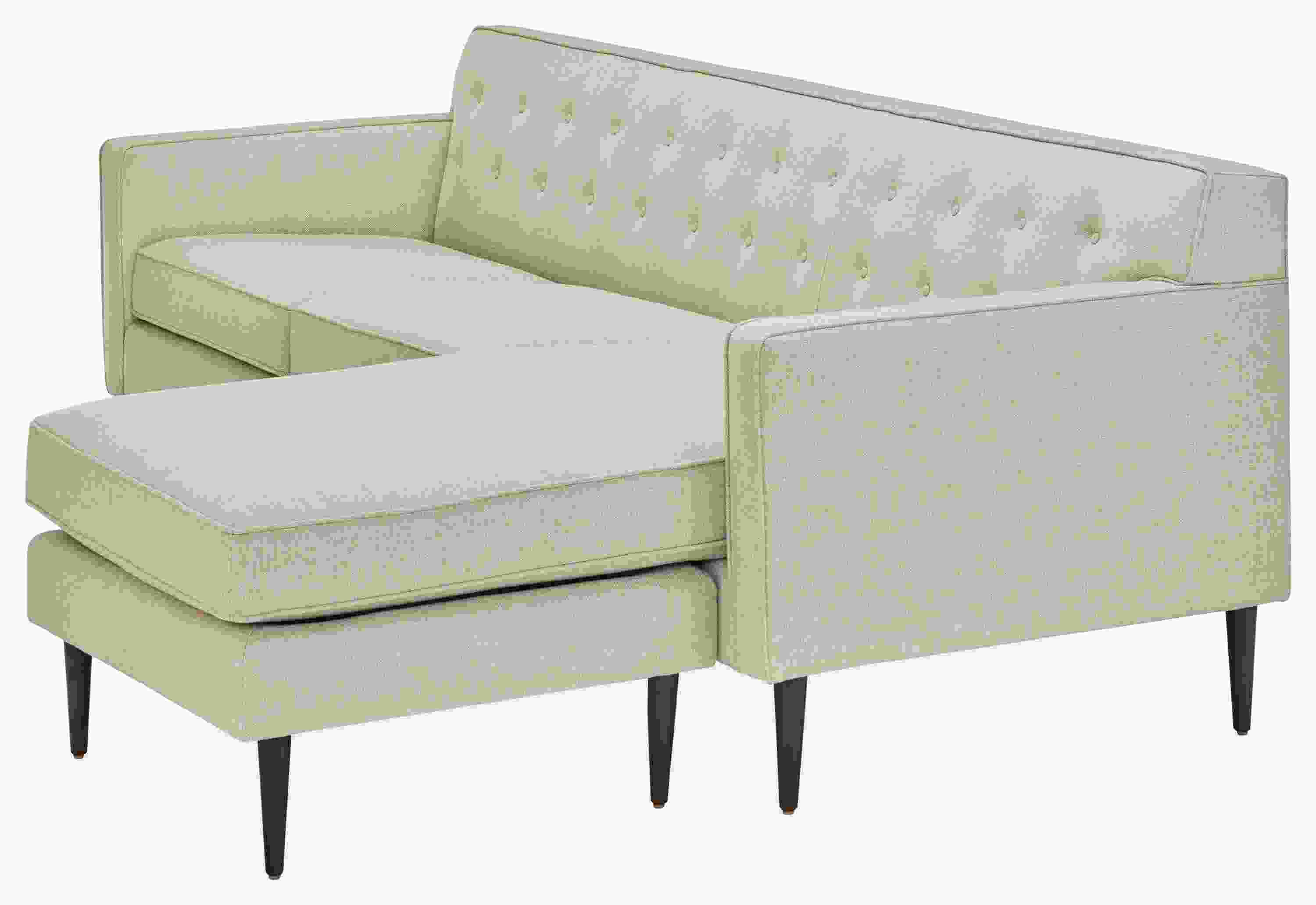 Detail of Holmes Sofa with Reversible Chaise in Sumner Fabric.