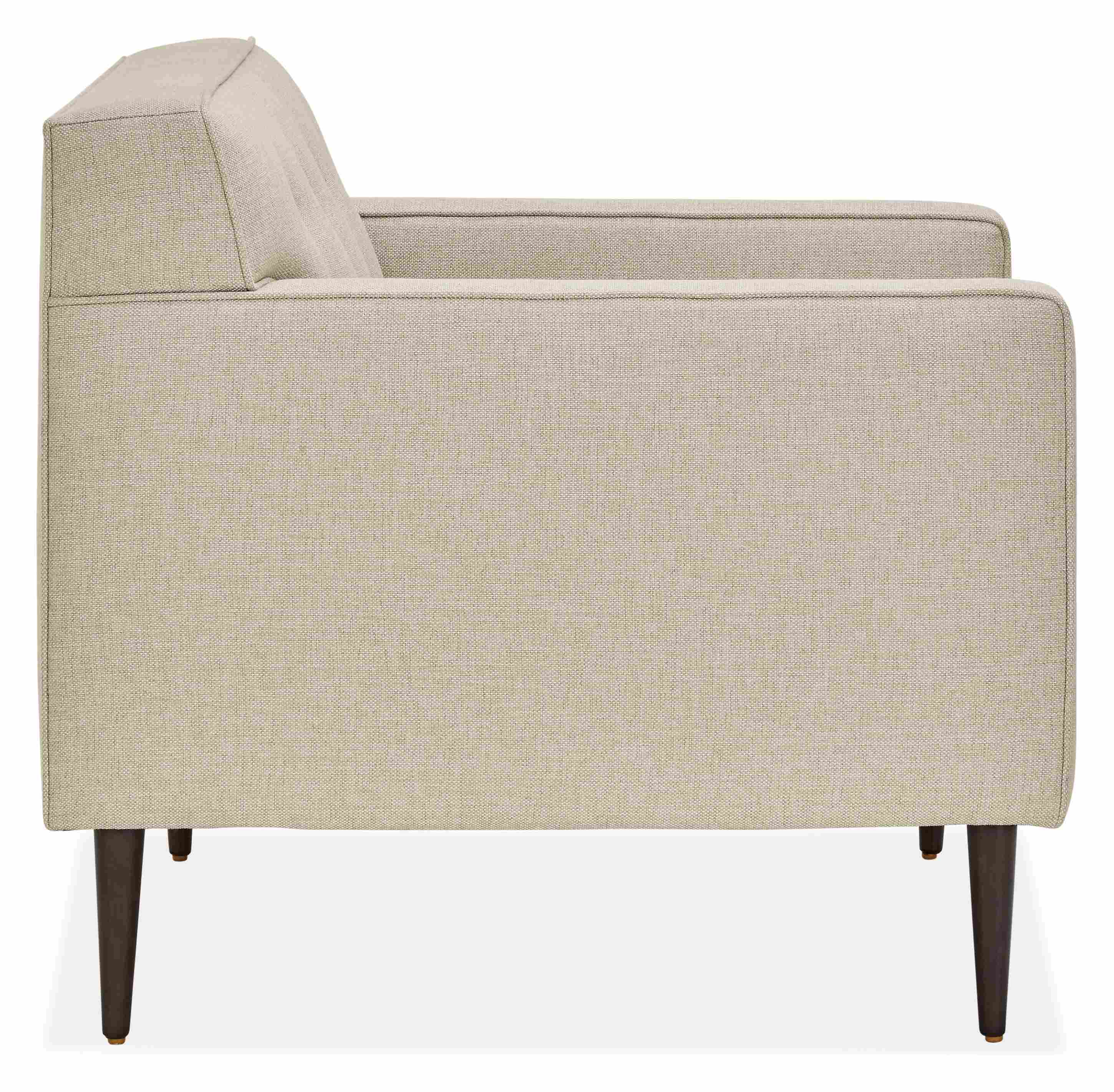Side view of Holmes Chair in Sumner Linen.