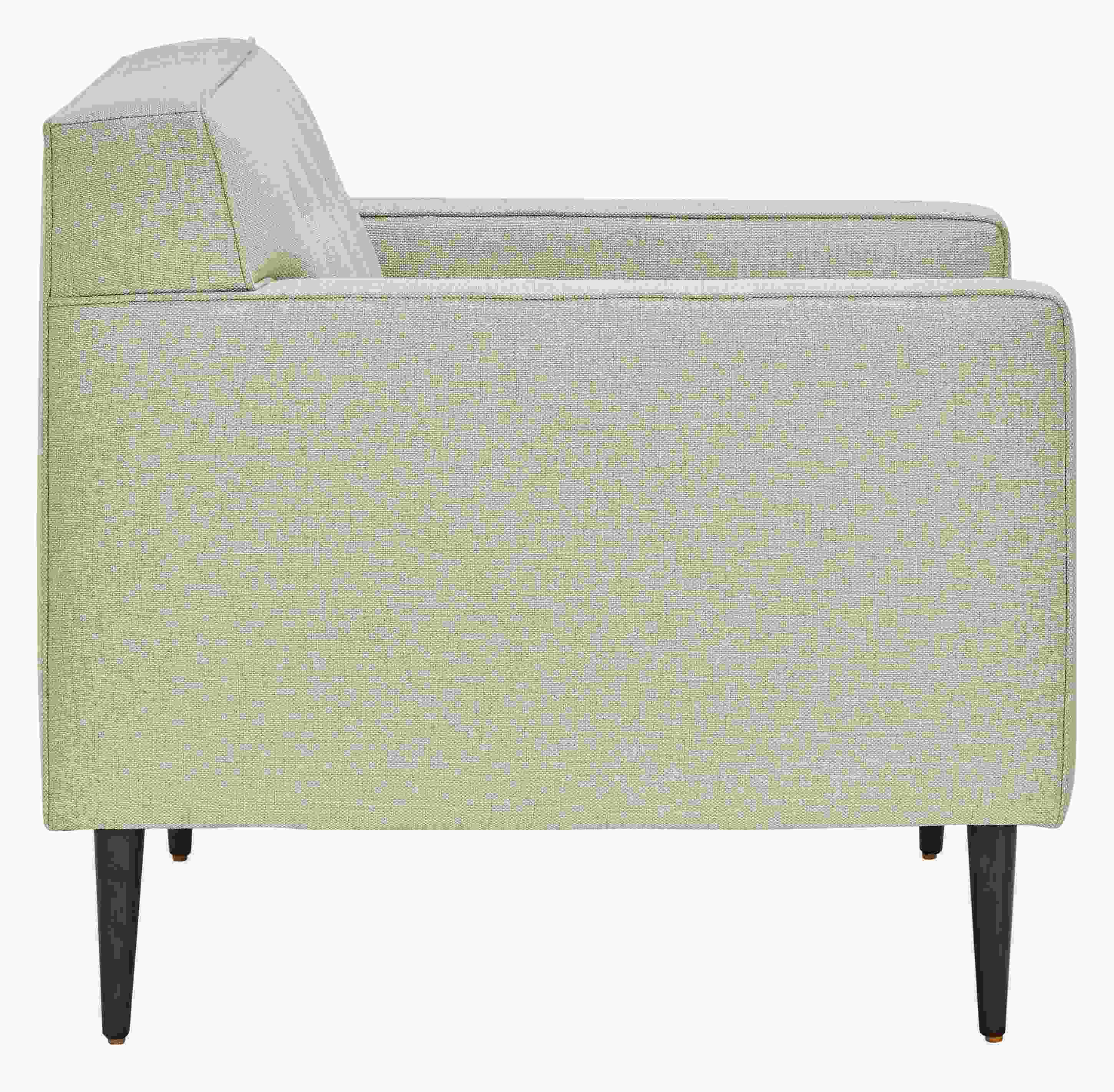 Side view of Holmes Chair in Sumner Linen.