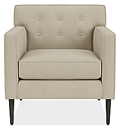 Front view of Holmes 30 Chair in Sumner Linen.