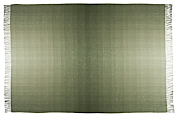 Detail of Horizon Micro Plaid Throw Blanket in Sage.