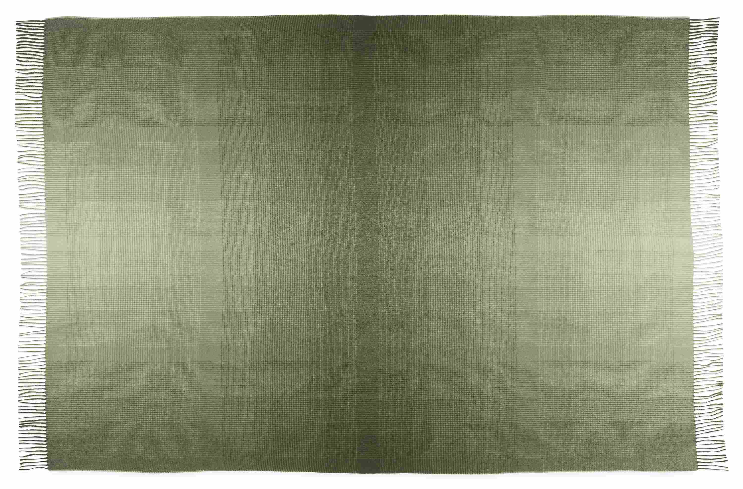 Detail of Horizon Micro Plaid Throw Blanket in Sage.