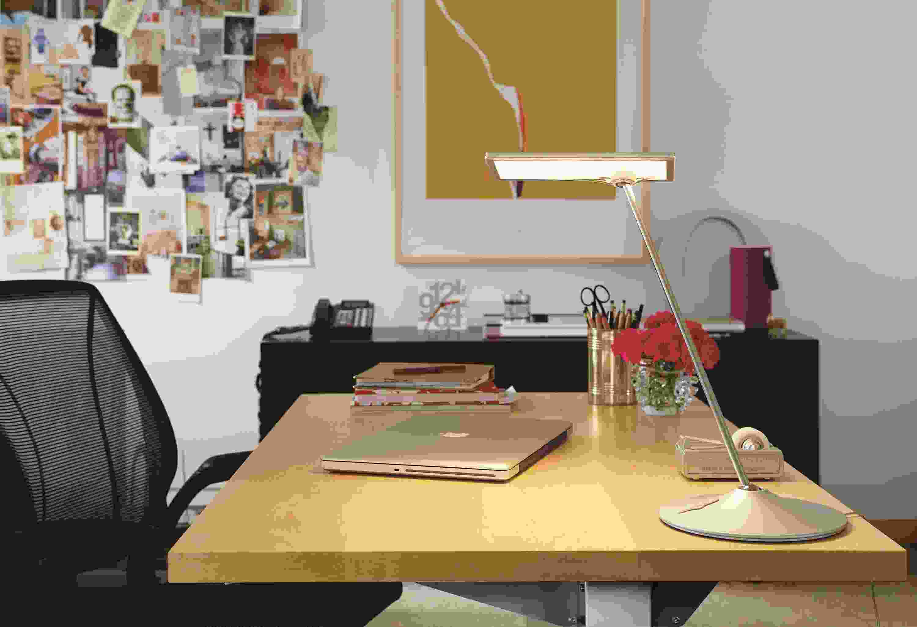 Detail of Horizon LED lamp in creative space.