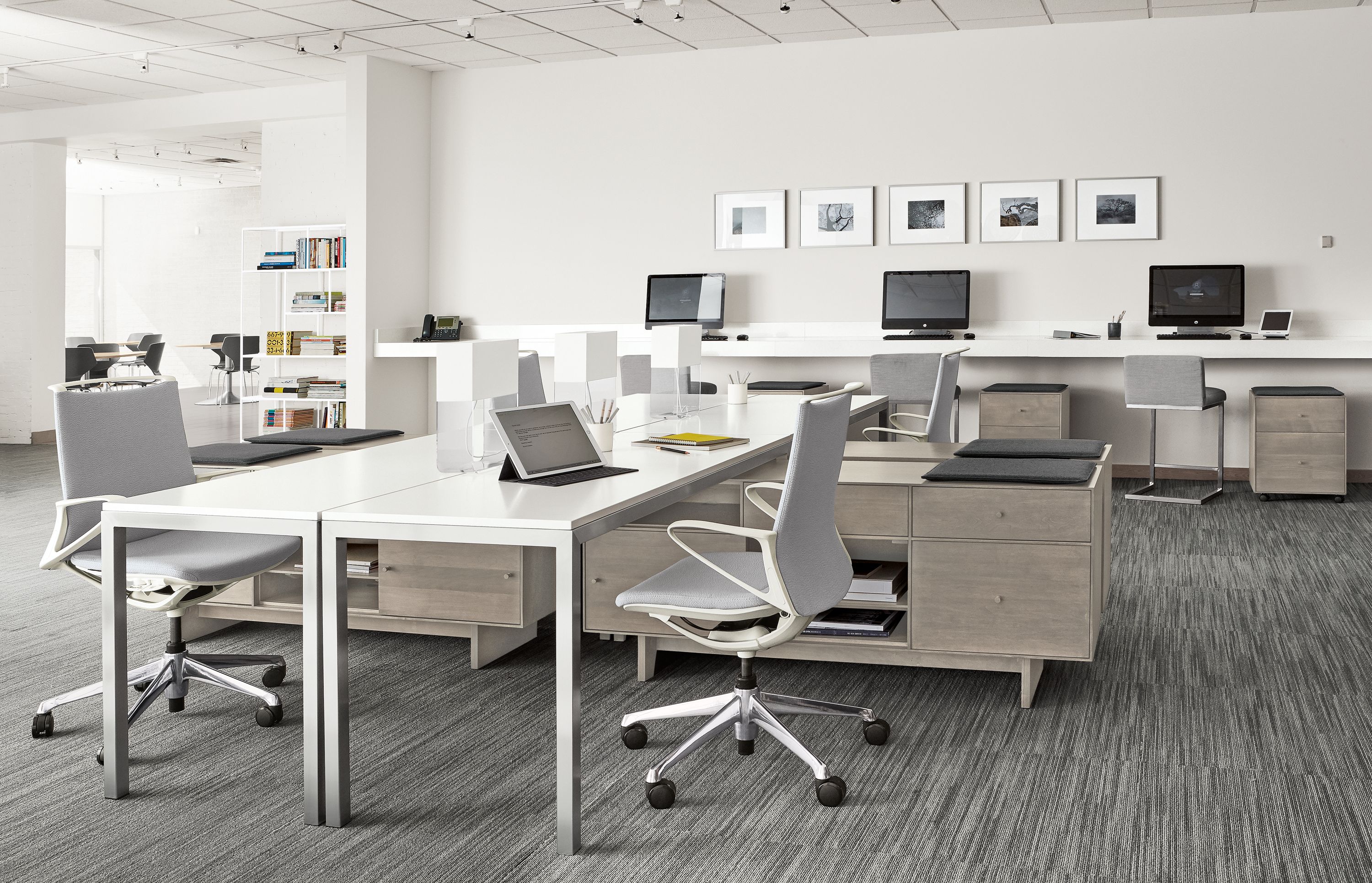 Open concept office with Hudson benching.