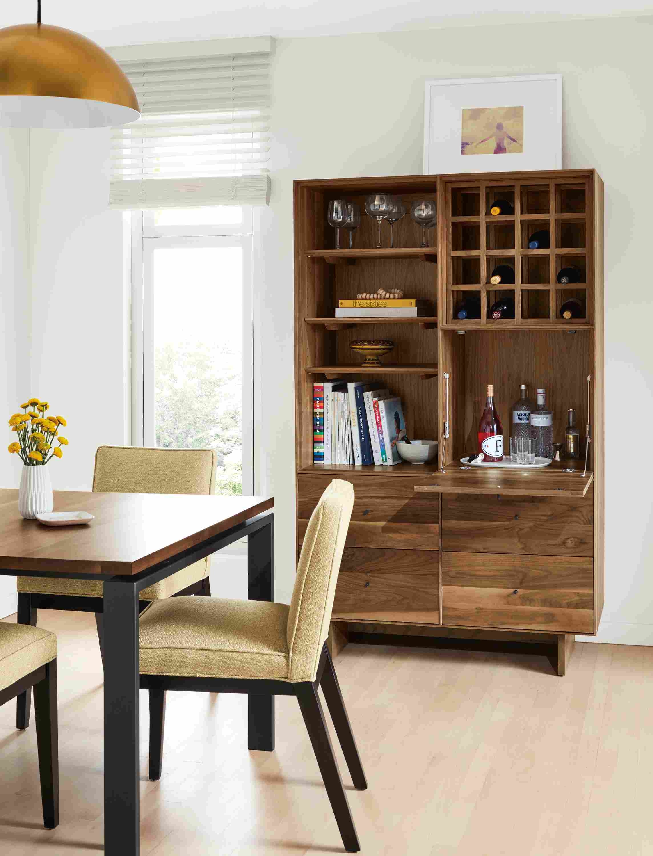 Hudson custom six-insert wood cabinet.