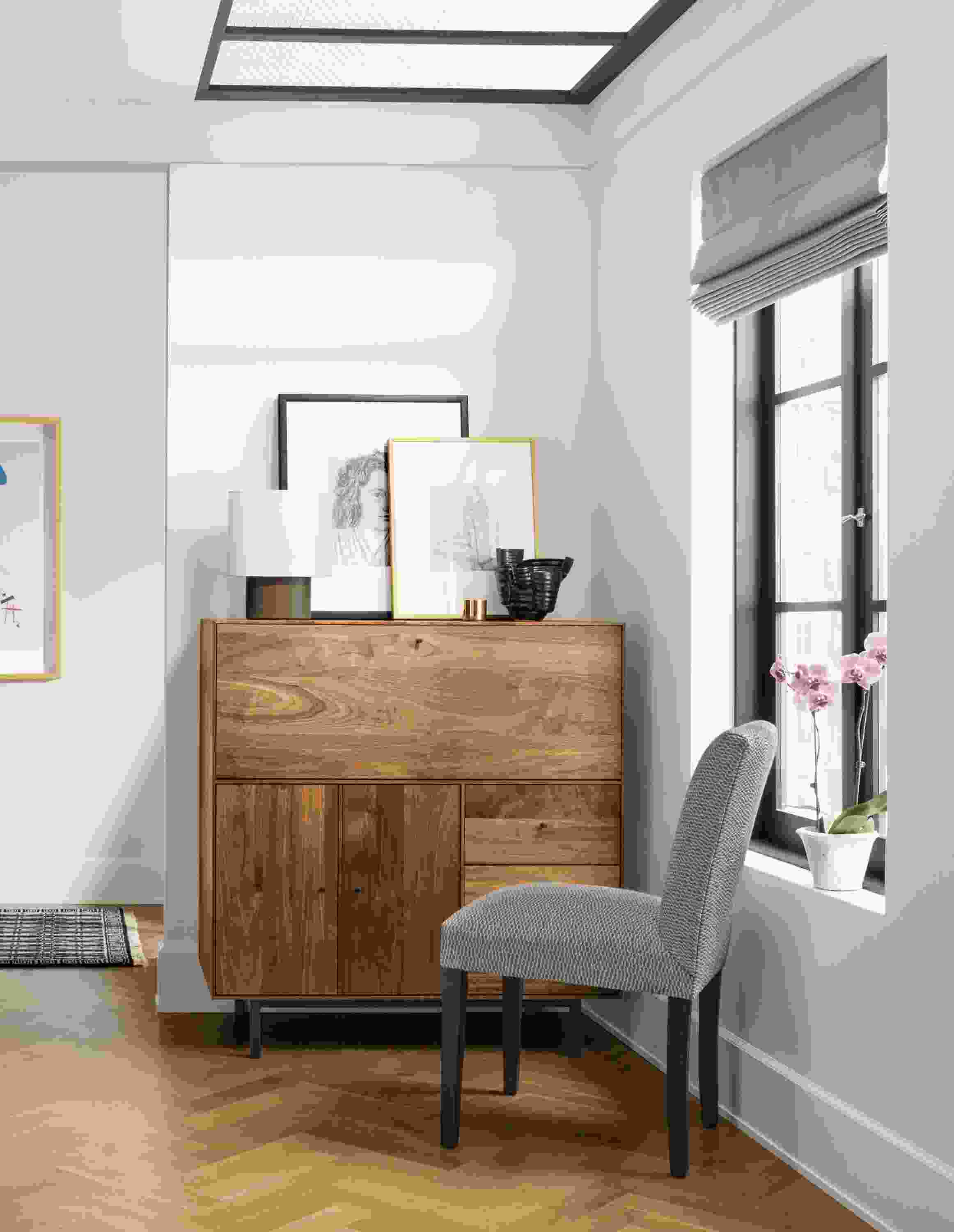 Detail of Hudson office armoire in corner.