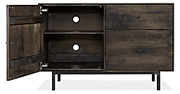 Open door view of Hudson 44-wide 1-door 2-drawer file cabinet in Charcoal.