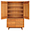 Open view of Hudson 44-wide 71-high Armoire with Wood Base in cherry.