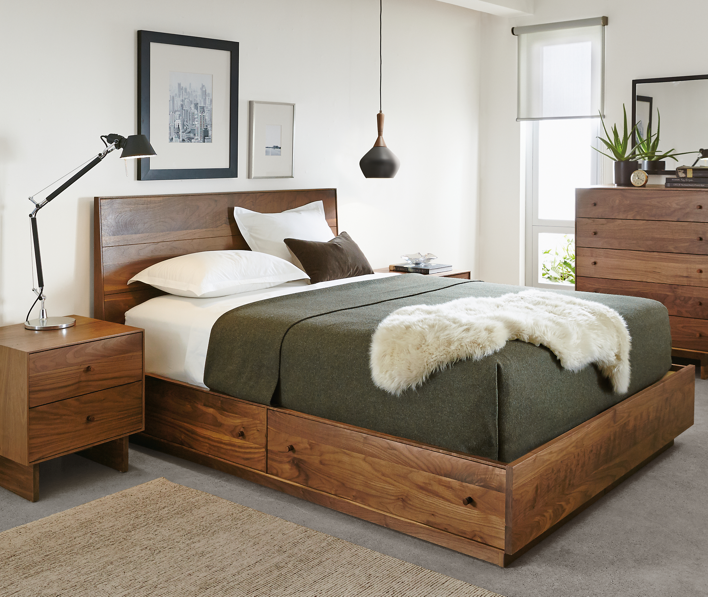 Hudson bedroom collection in walnut.