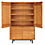 Open view of Hudson 44-wide 71-high Armoire with Steel Base in cherry and Natural steel.