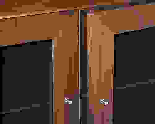 Detail of Hudson Custom cabinet with Doors Astragal Doors in Walnut.