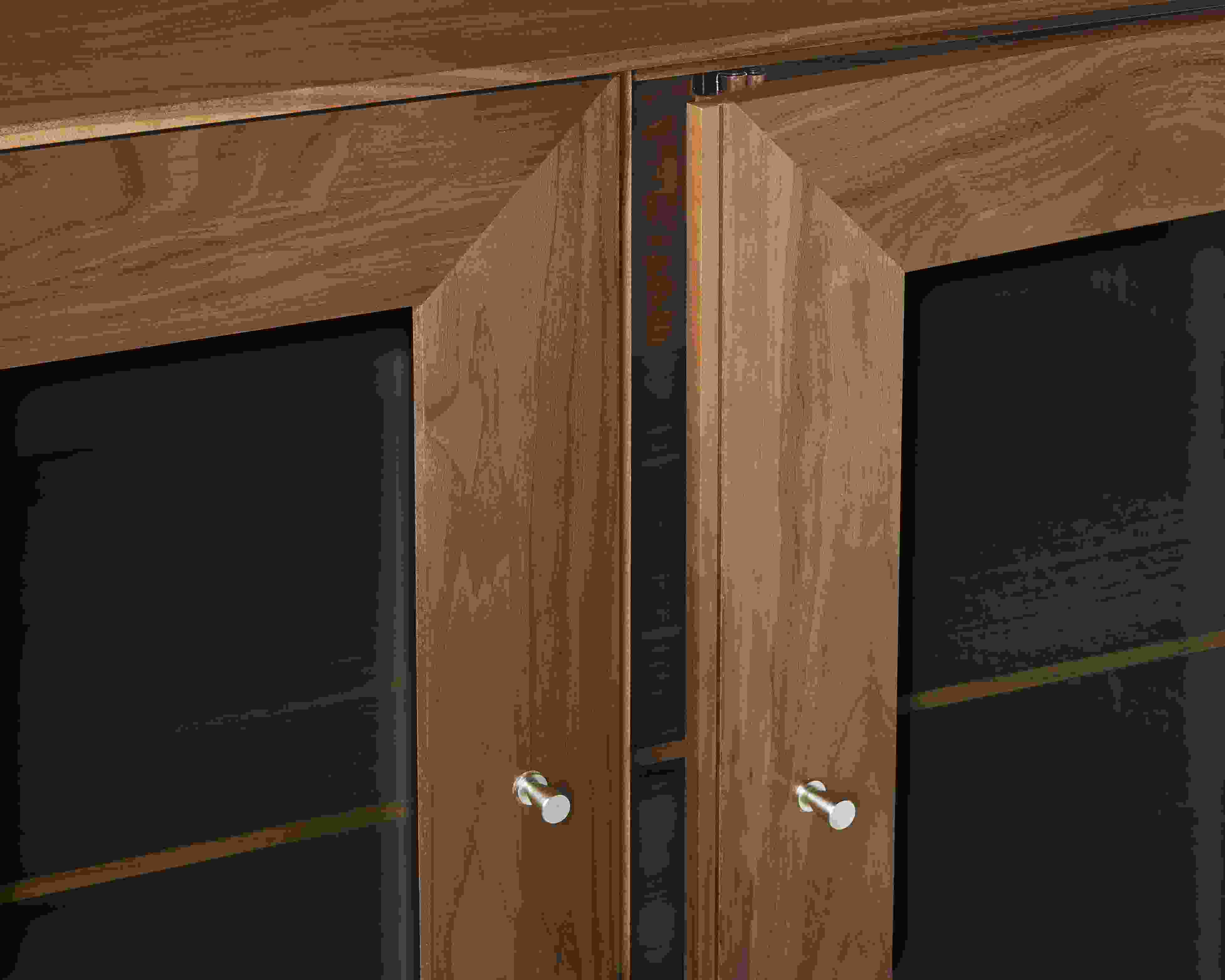 Detail of Hudson Custom cabinet with Doors Astragal Doors in Walnut.