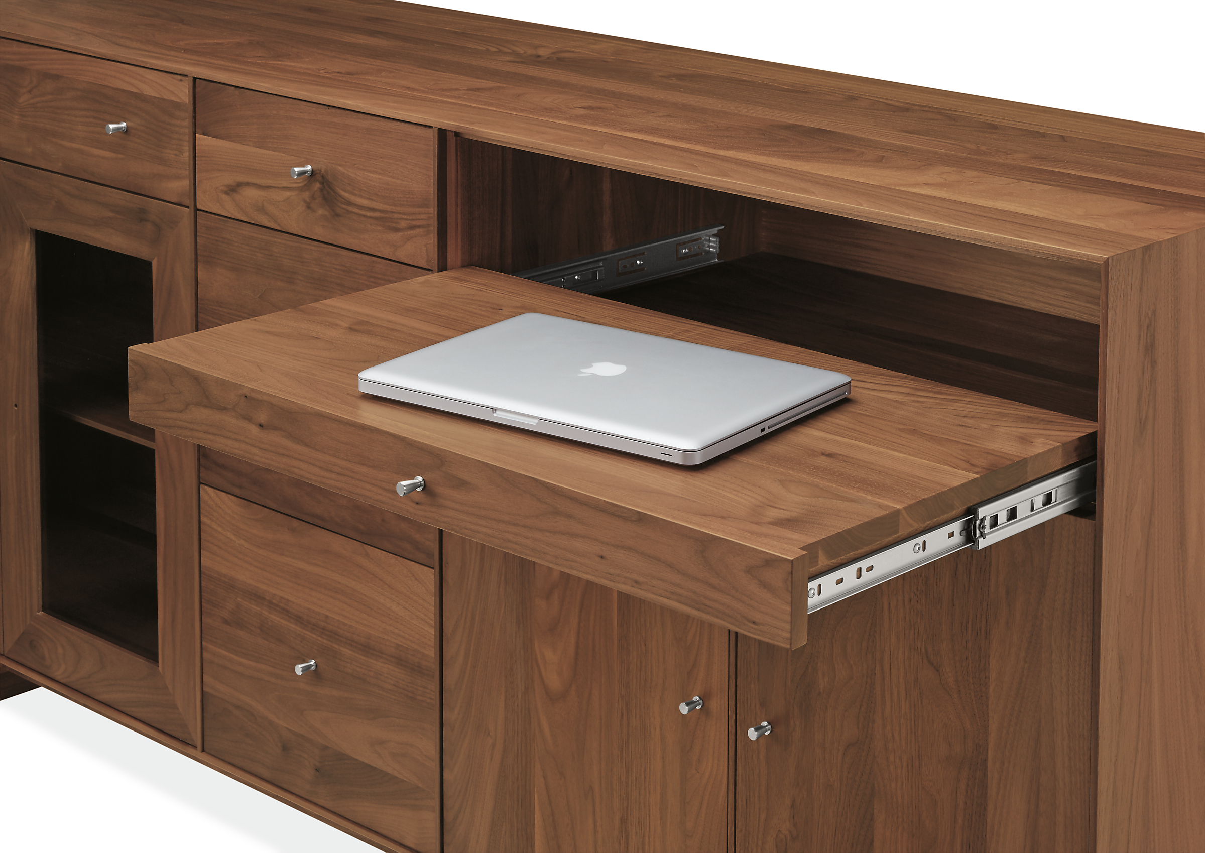 Detail of Hudson Custom Pull-out work surface.