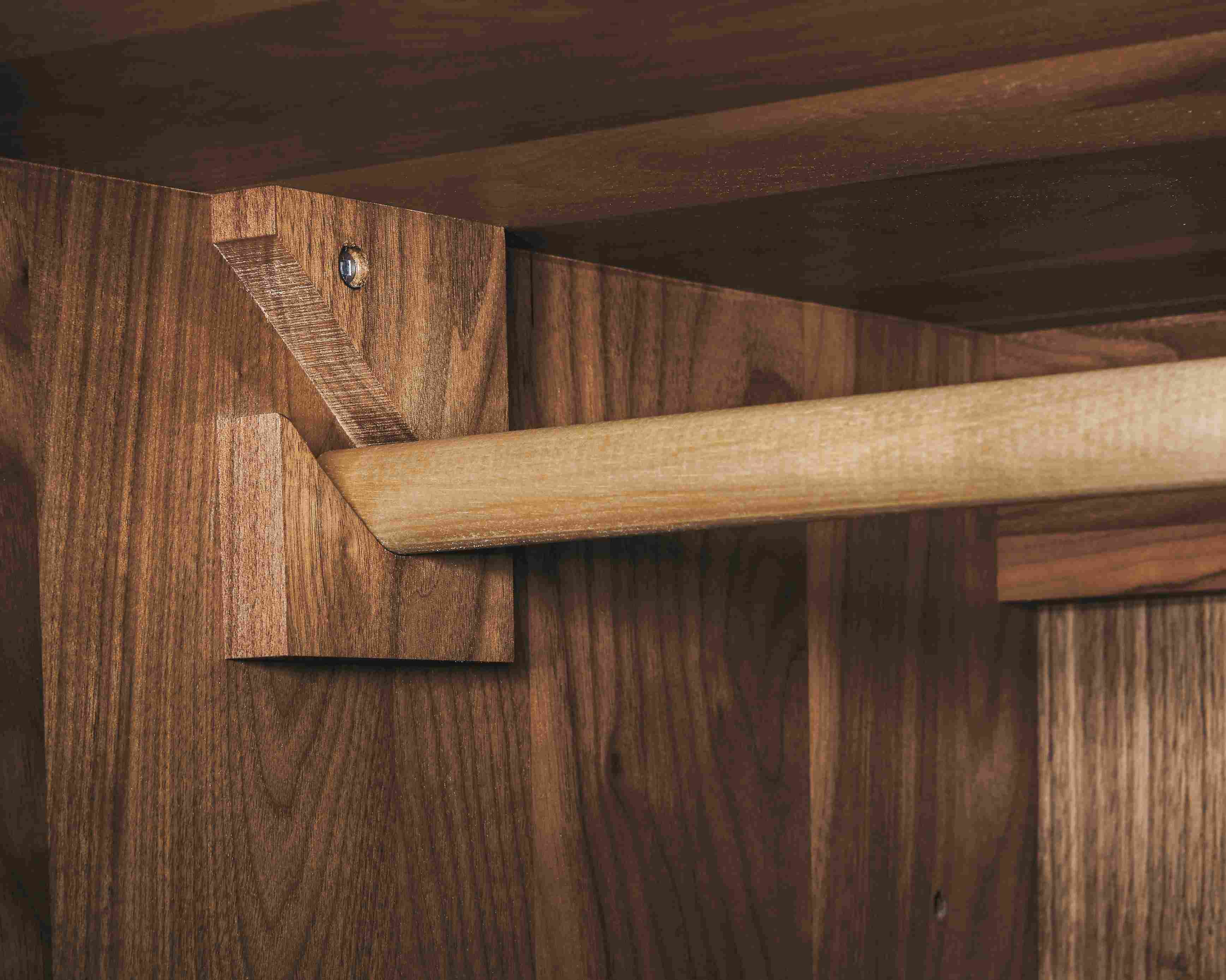 Detail of Hudson Custom Wardrobe Bar and Bracket and Bar.