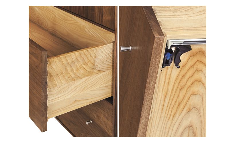Detail of Hudson Custom Cabinet Drawer Undermount Glide.