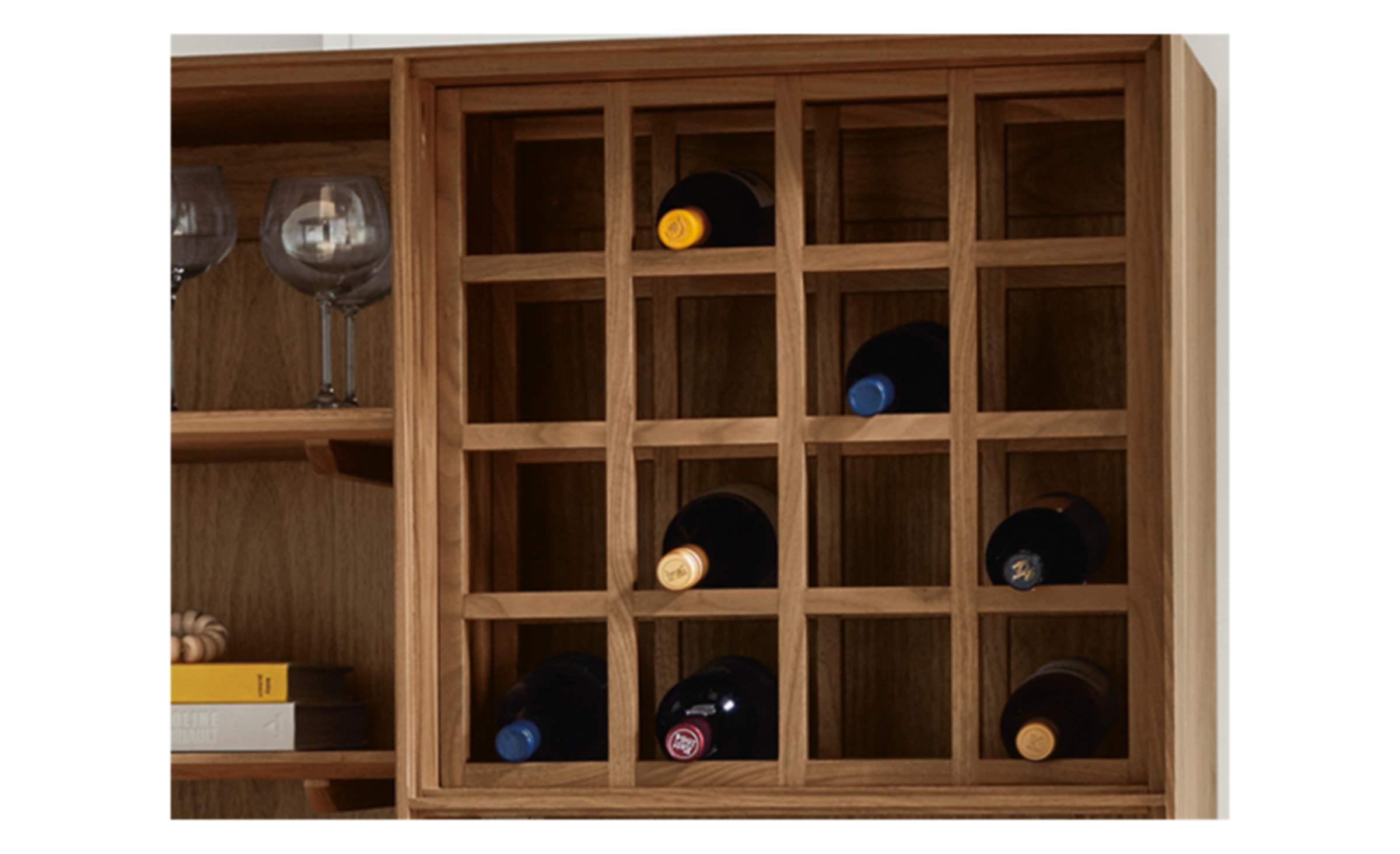 Detail of Hudson Custom Cabinet Wine Rack.