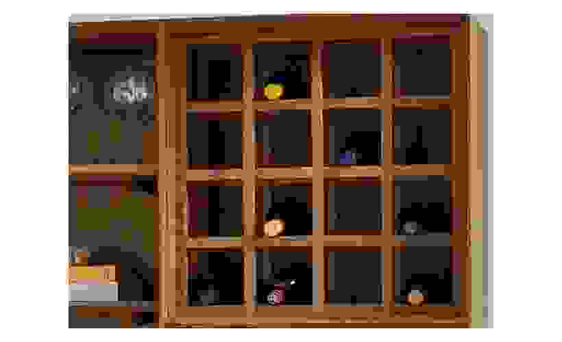 Detail of Hudson Custom Cabinet Wine Rack.