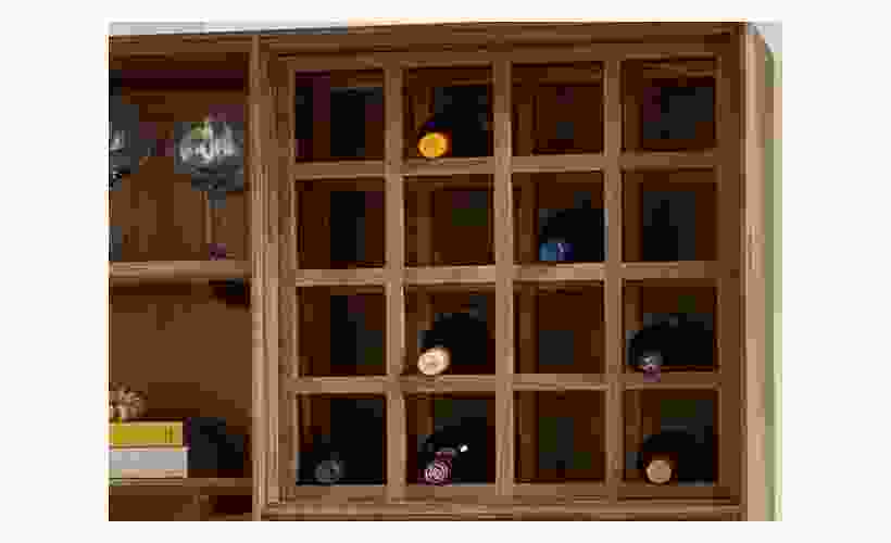 Detail of Hudson Custom Cabinet Wine Rack.