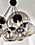 Detail view of Humboldt globe chandelier.