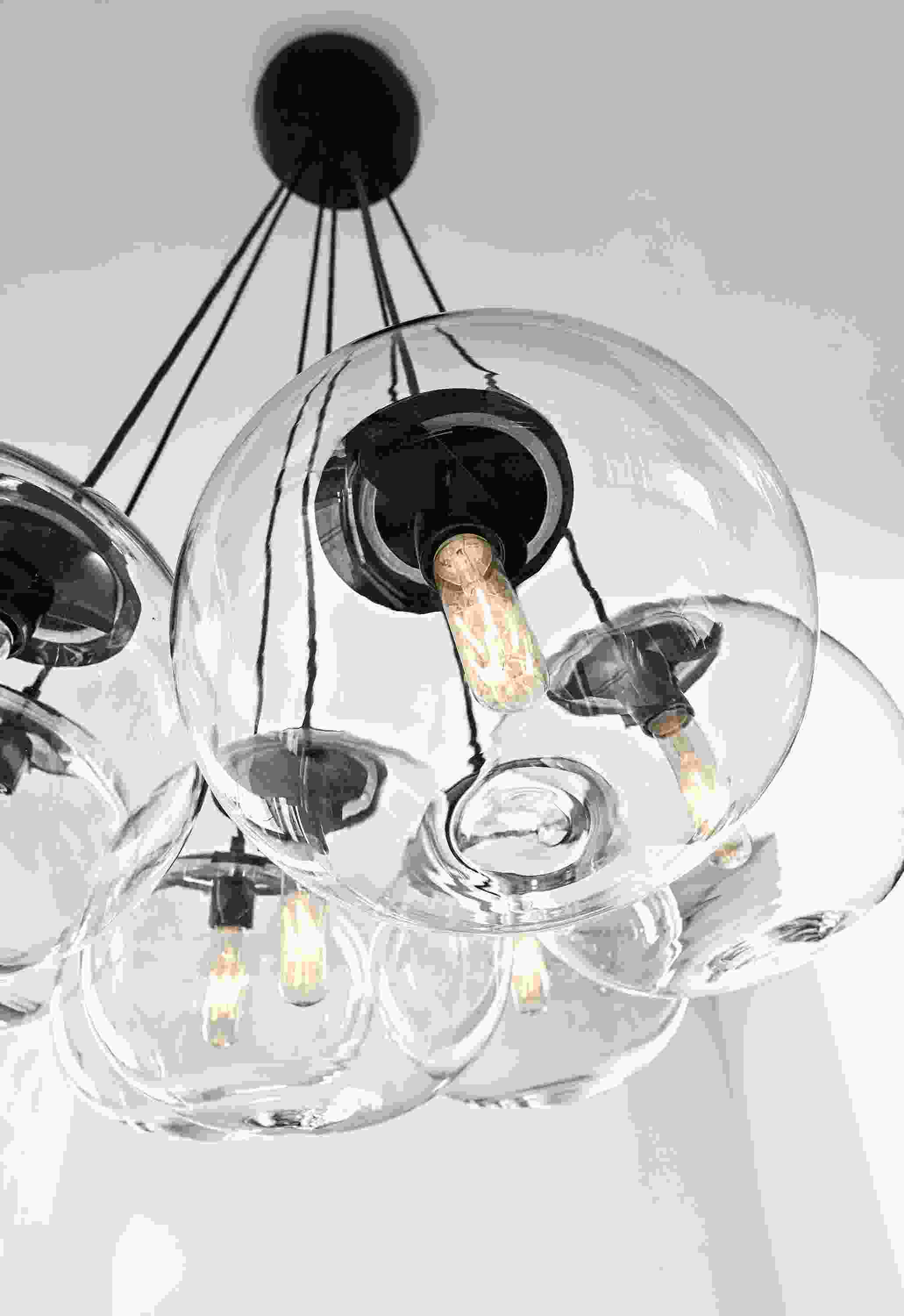Detail of Humboldt globe chandelier.