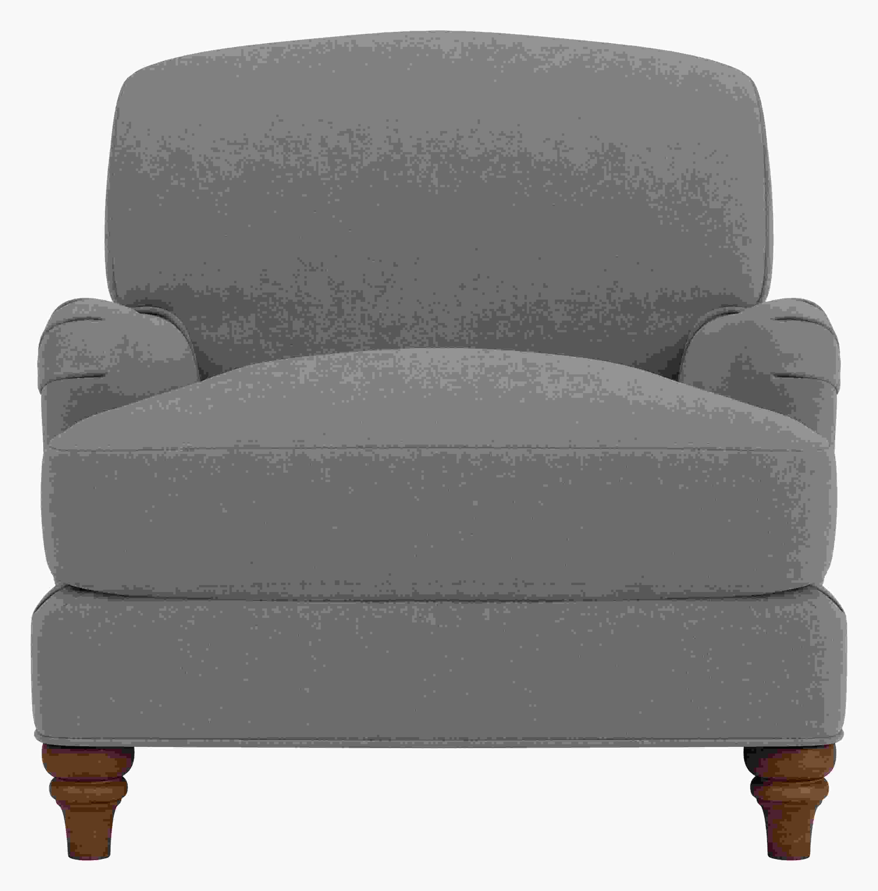 Front view of Humphrey Chair in Windsor Sage with mocha legs.