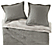 Detail of the Imogen Duvet and Shams in coal with White Signature Percale Sheets.