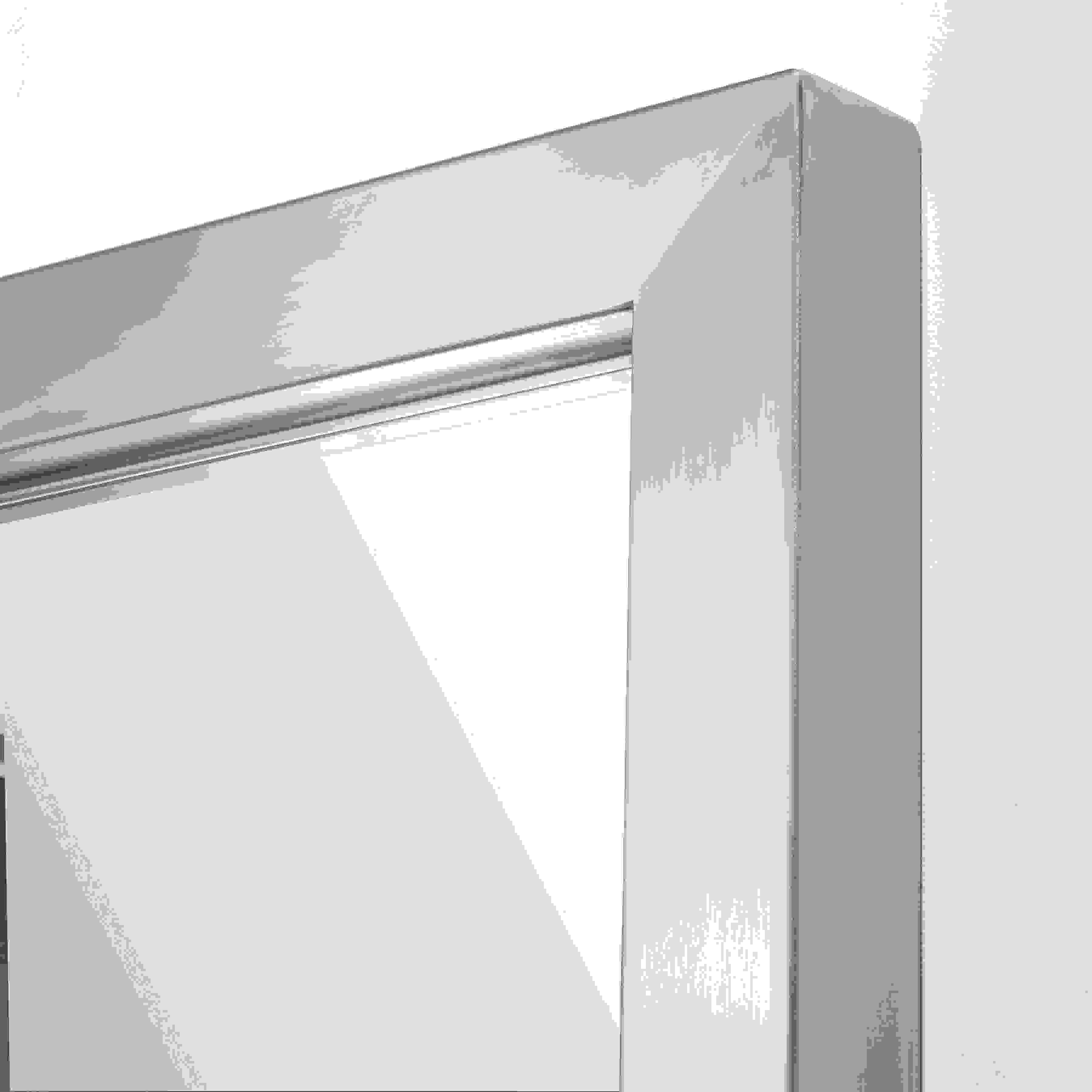 Detail of Industry 30x40 Mirror in Stainless Steel.