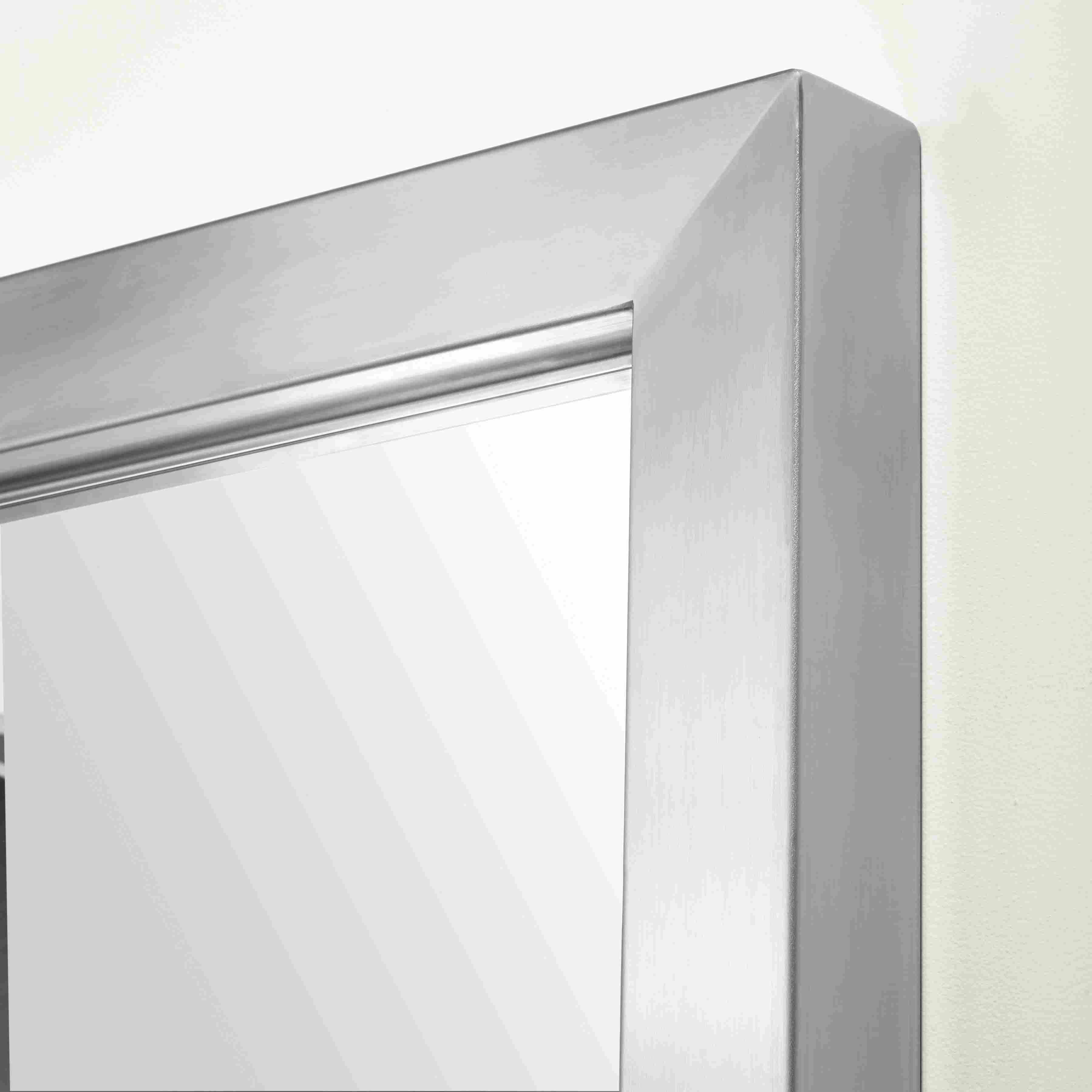 Detail of Industry 30x40 Mirror in Stainless Steel.