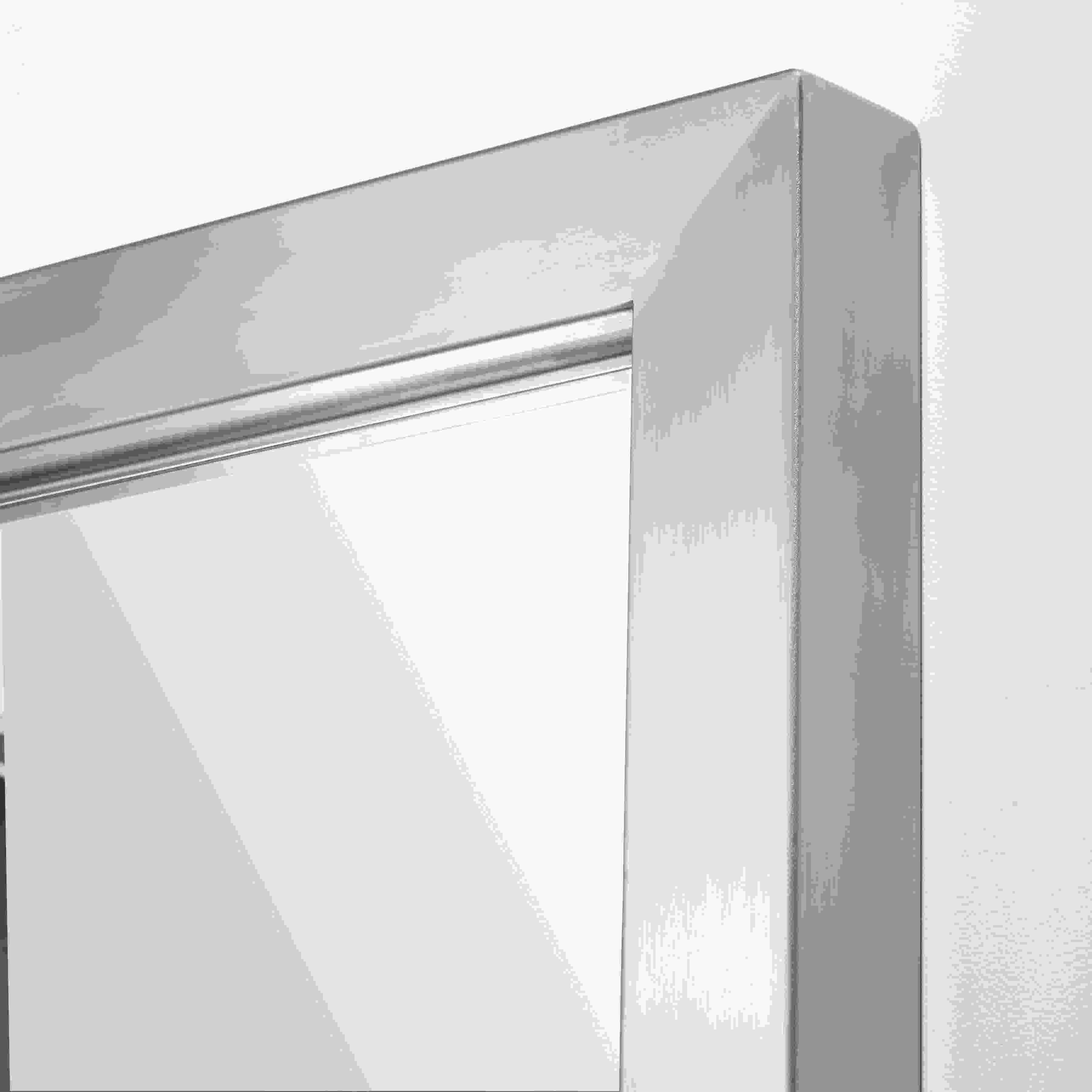 Detail of Industry 30x40 Mirror in Stainless Steel.