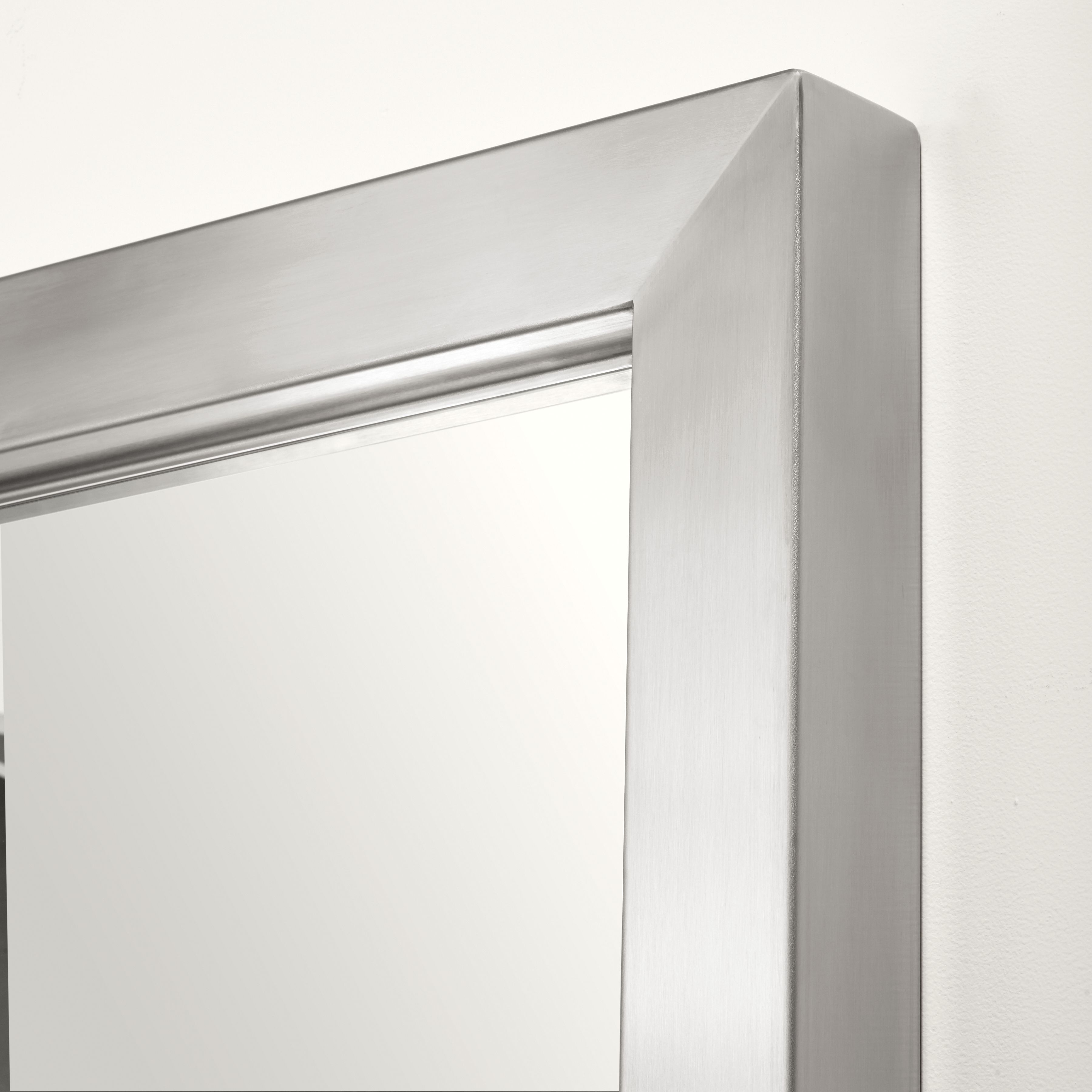 Detail of Industry 30x40 Mirror in Stainless Steel.