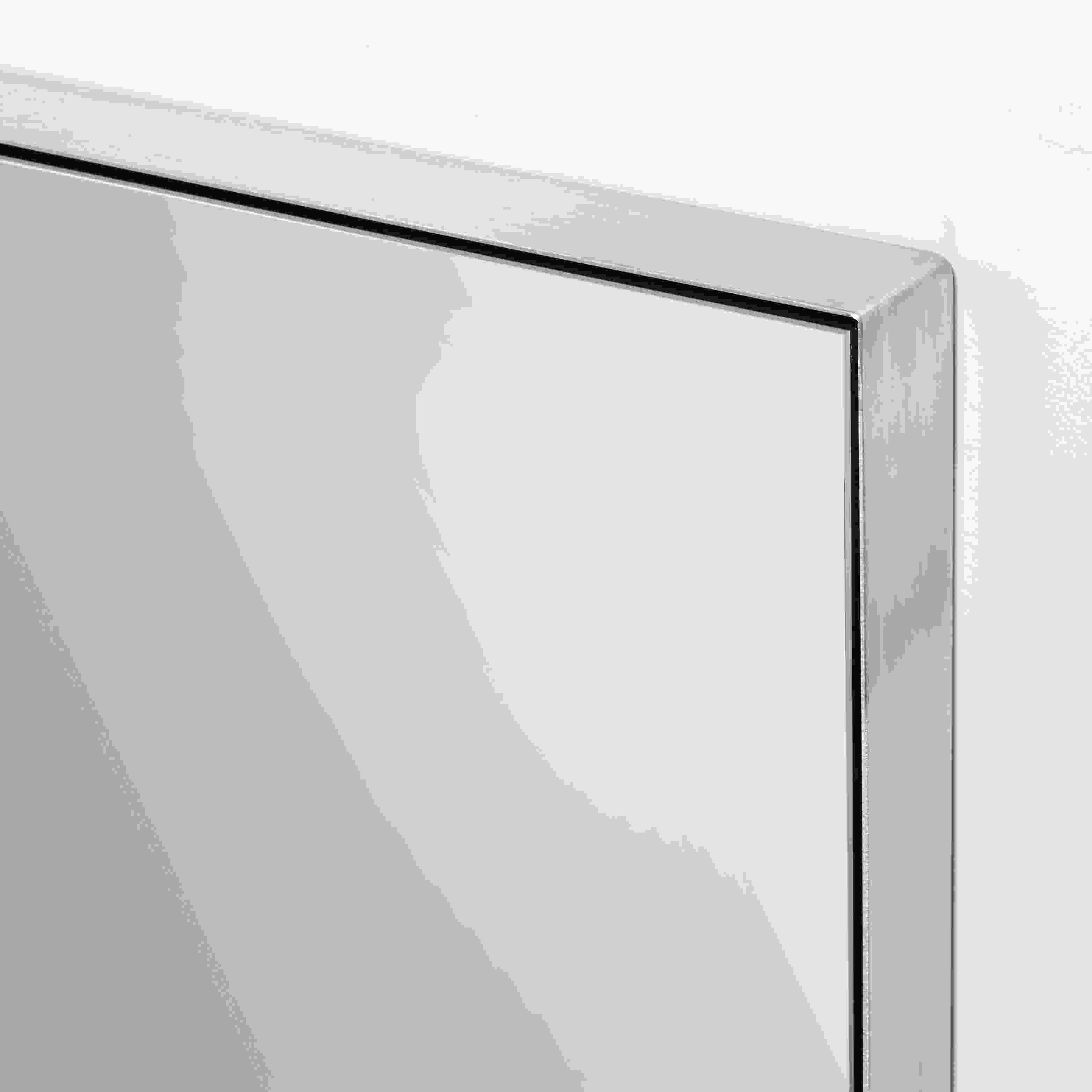 Detail of Infinity 30x40 Mirror in Stainless Steel.