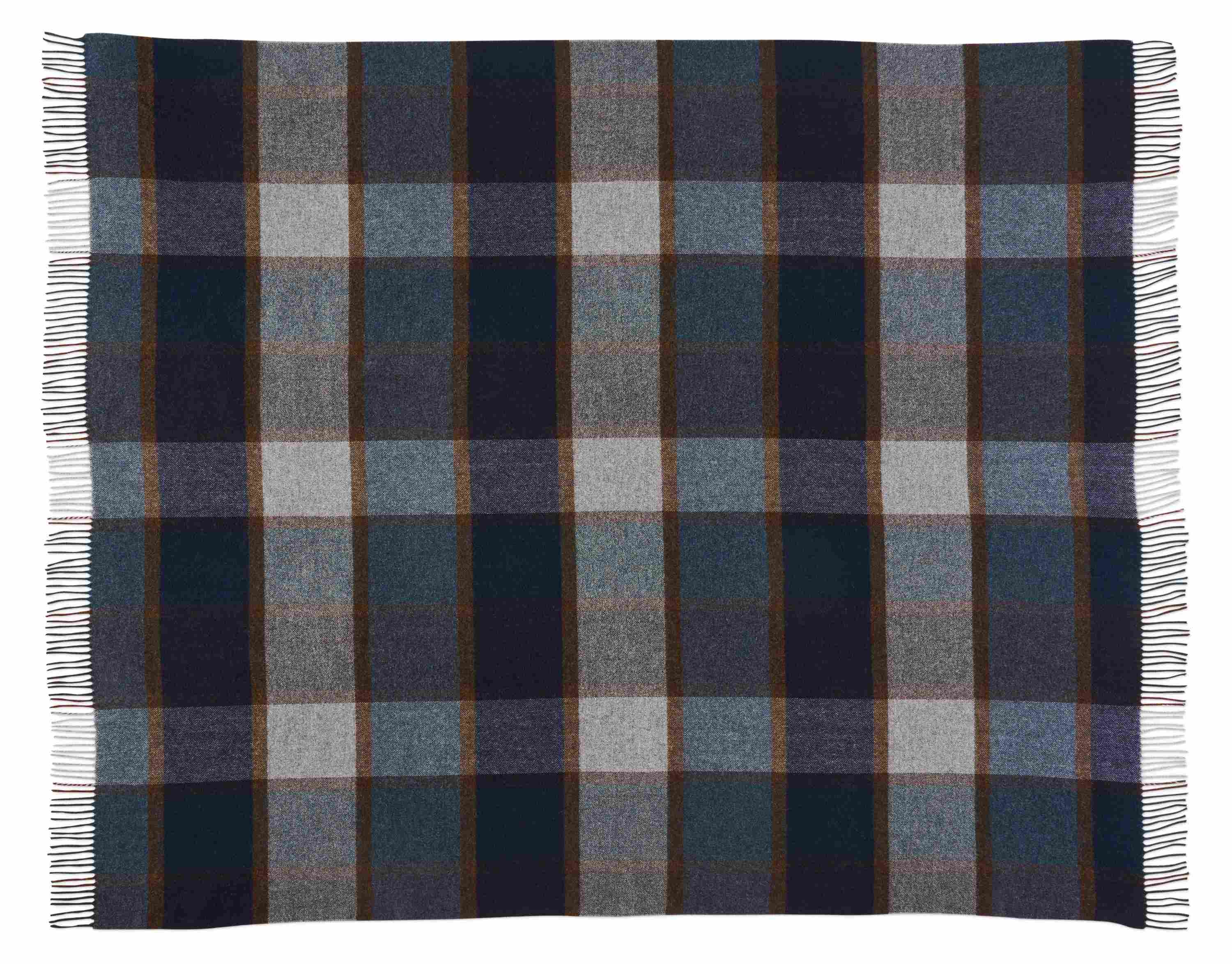 Overhead view of irvine throw blanket in navy.