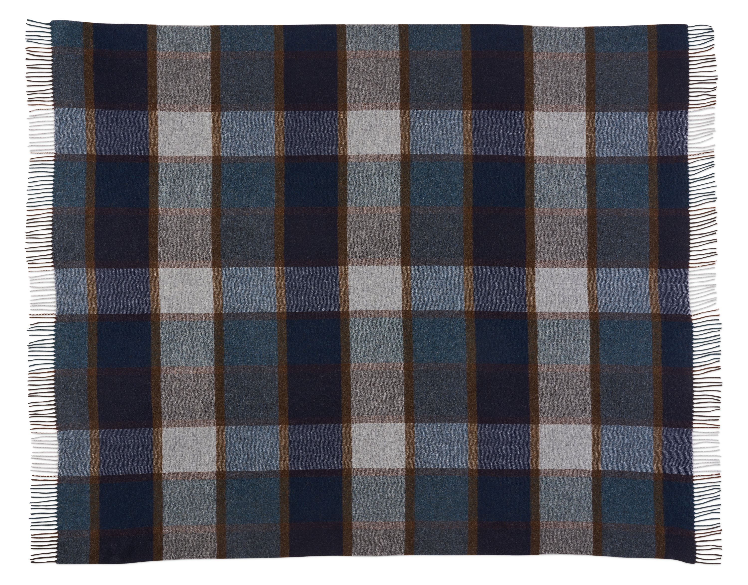 Overhead view of irvine throw blanket in navy.
