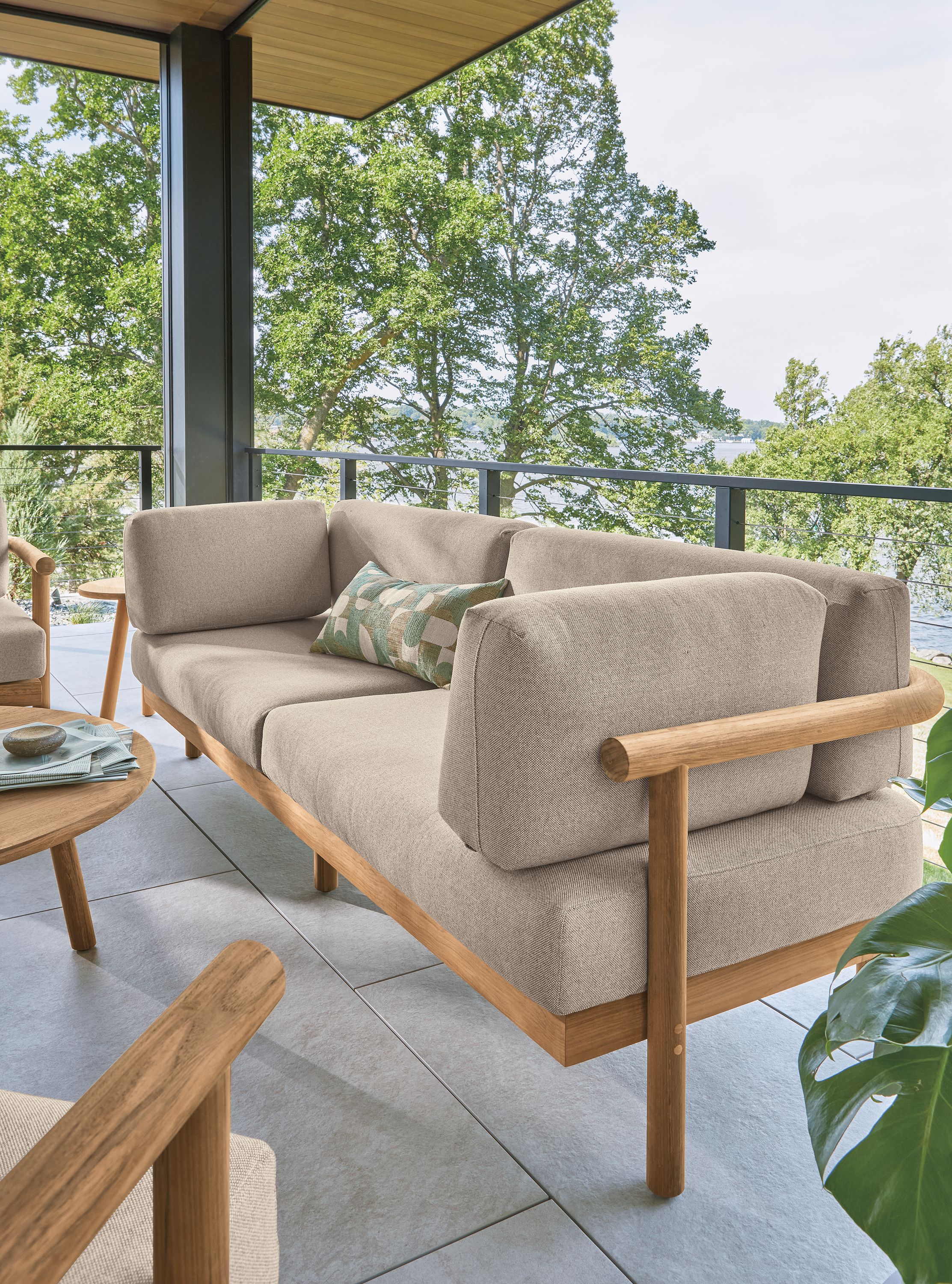 87" sofa in Mist oatmeal fabric