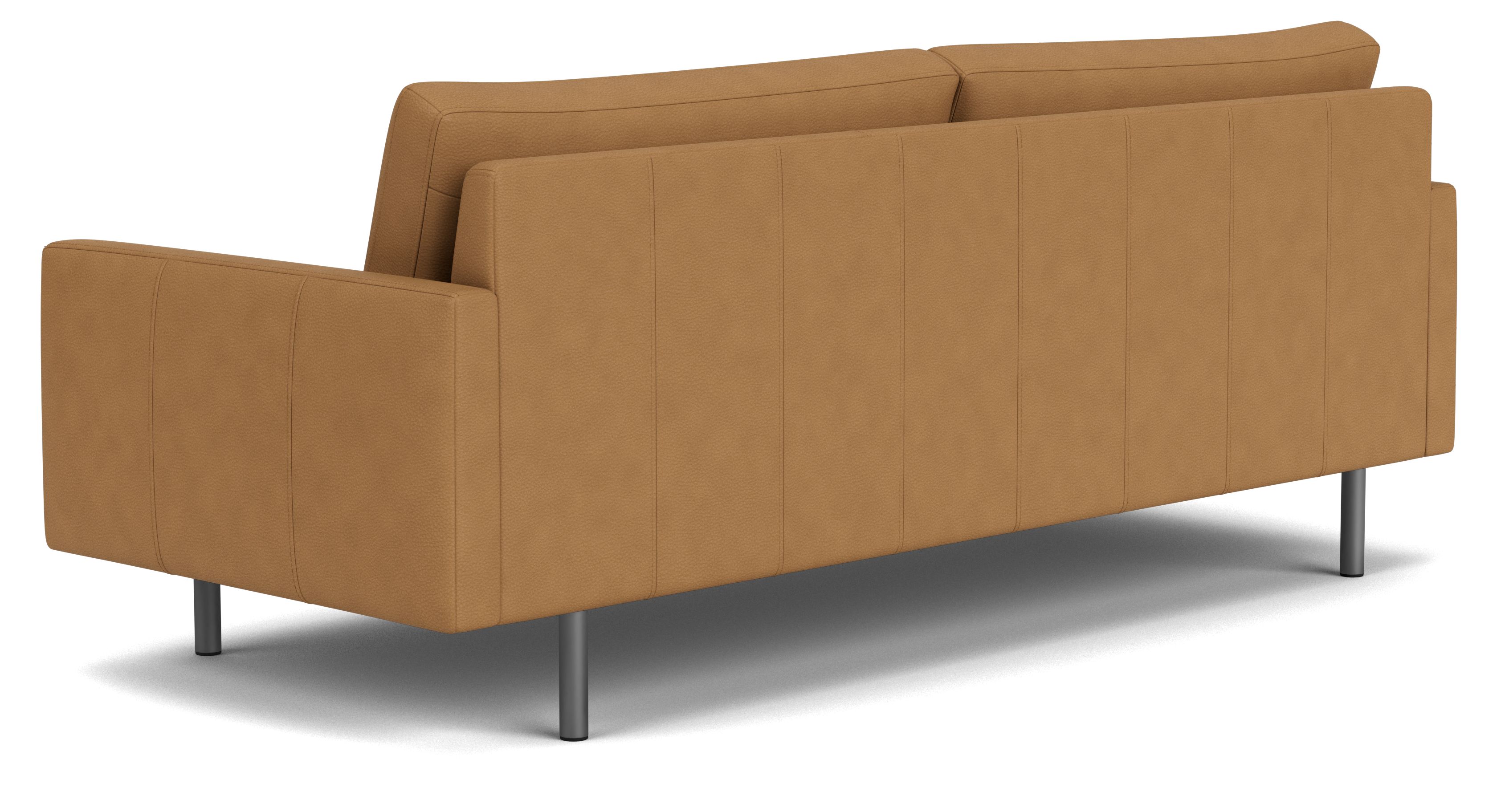 Back view of Jasper 86" Sofa in Leather with Metal Legs