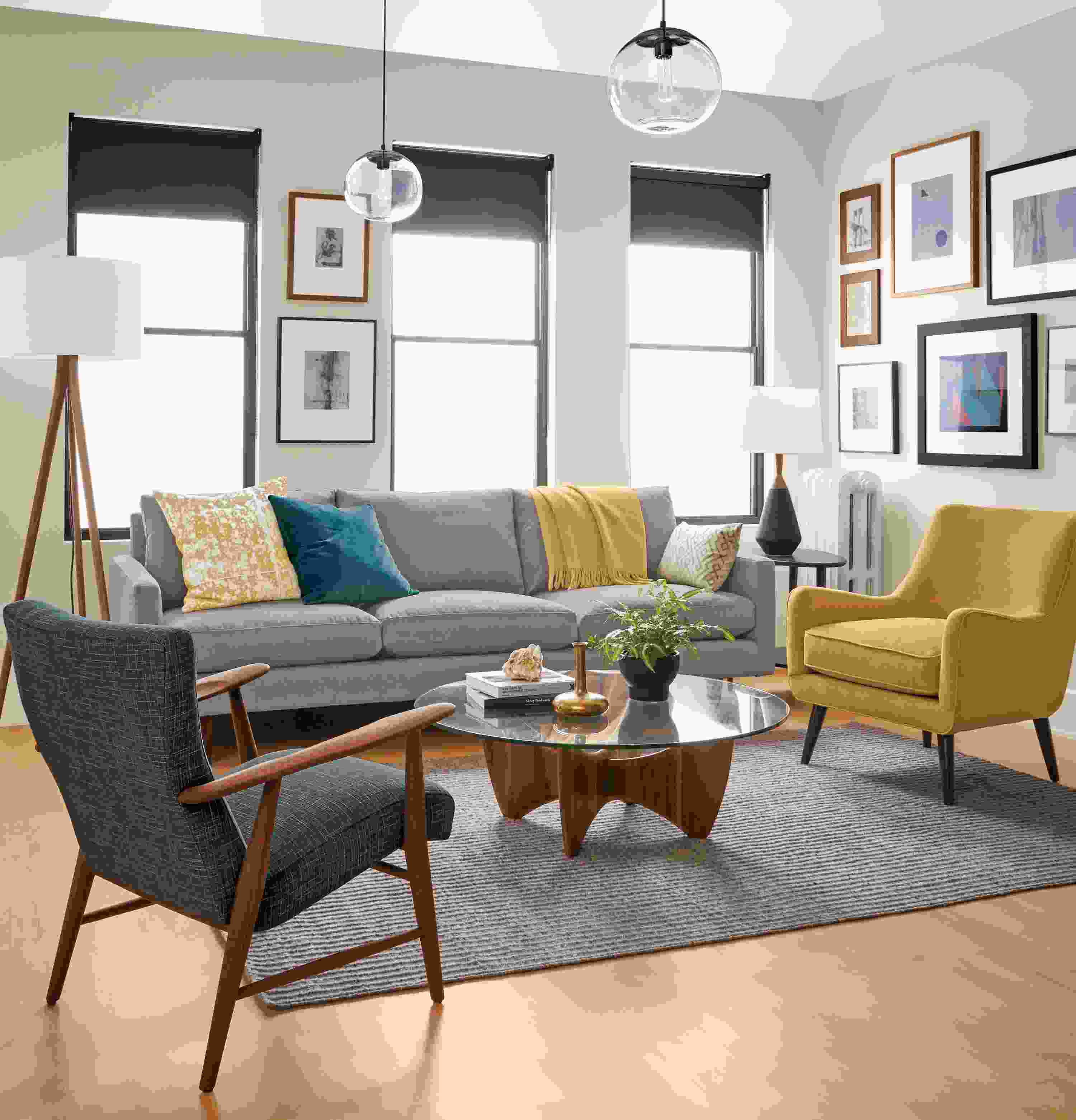 Detail of Jasper three-cushion sofa in Dawson Cement.