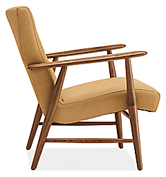 Side view of Jonas Lounge Chair in Portofino Leather.