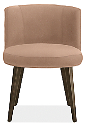 Front view of June Side Chair in Declan Blush with Charcoal Legs.