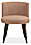 Front view of June Side Chair in Declan Blush with Charcoal Legs.